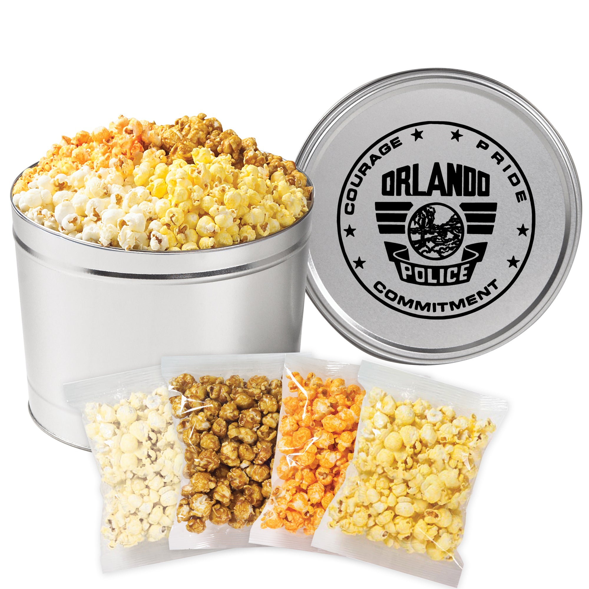 4 Way Popcorn Tin - 2 Gallon (Individually Bagged)