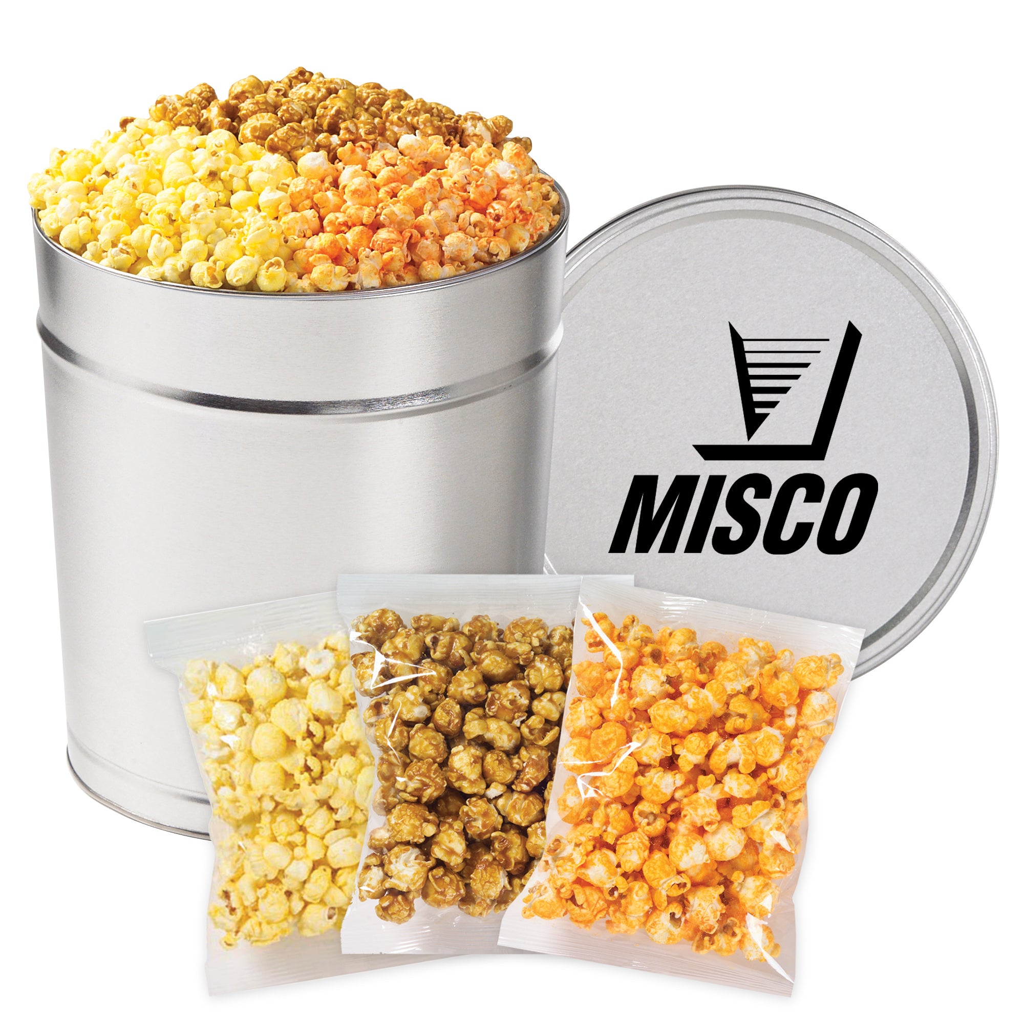 3 Way Popcorn Tin - Individually Bagged