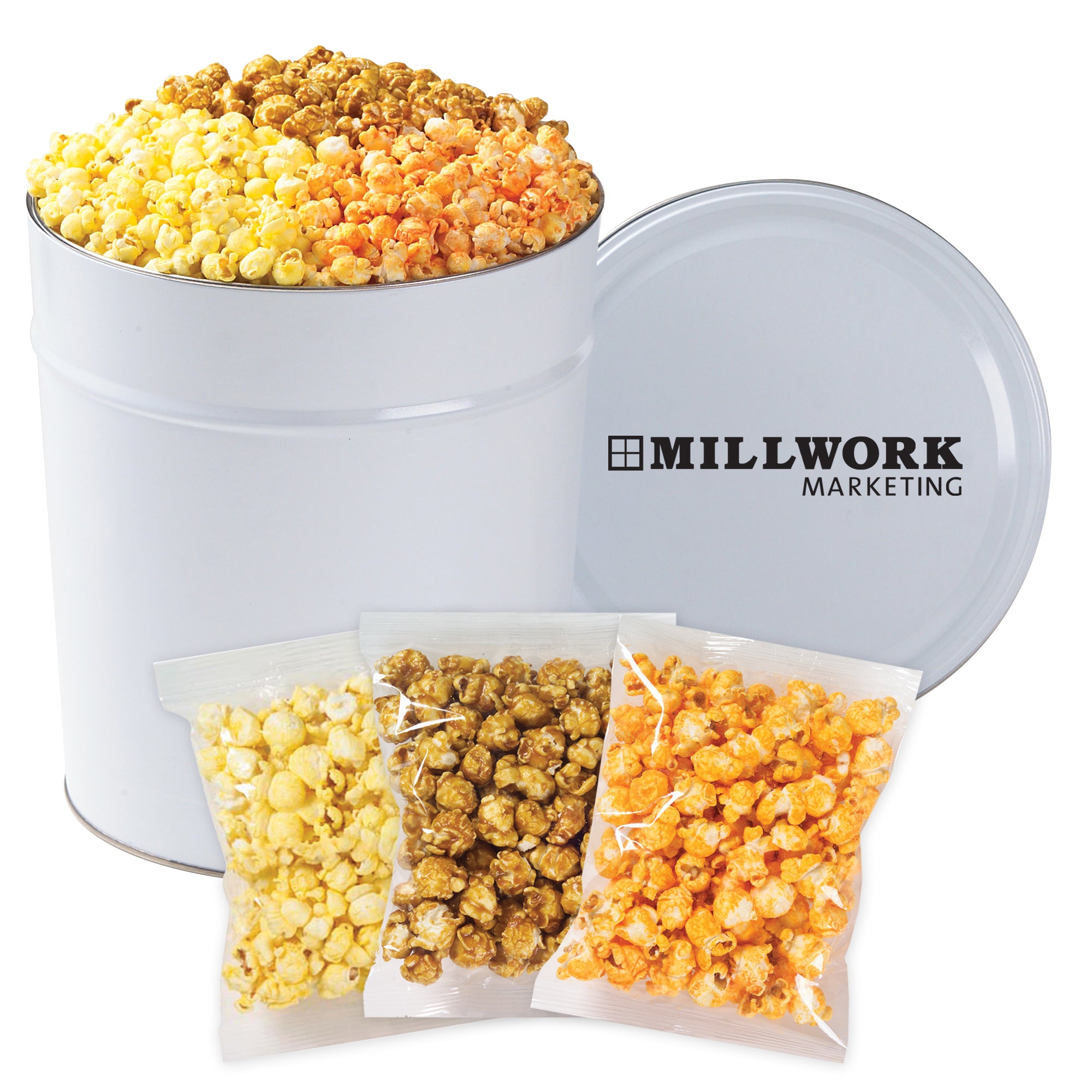 3 Way Popcorn Tin - Individually Bagged