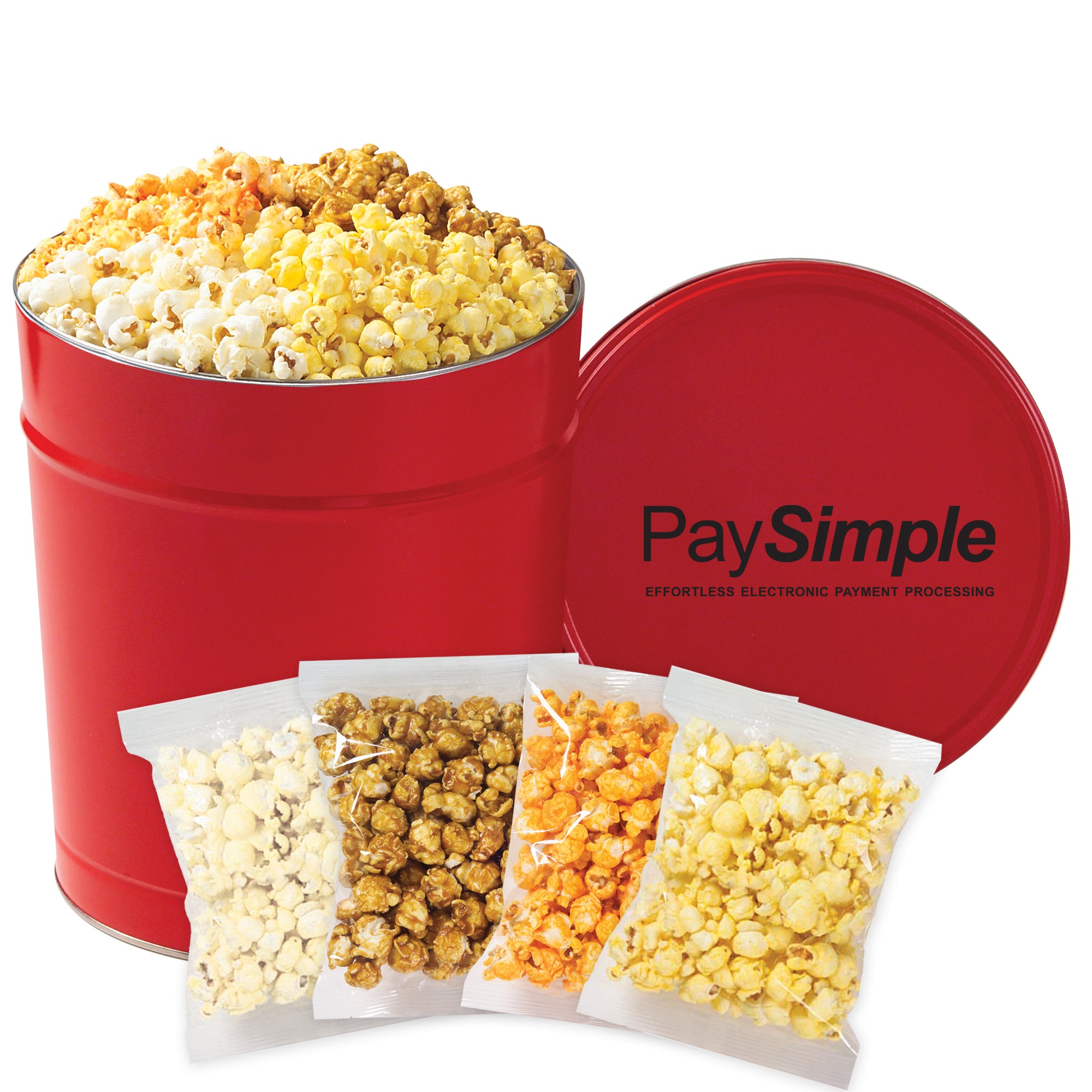 4 Way Popcorn Tin - 3.5 Gallon (Individually Bagged)