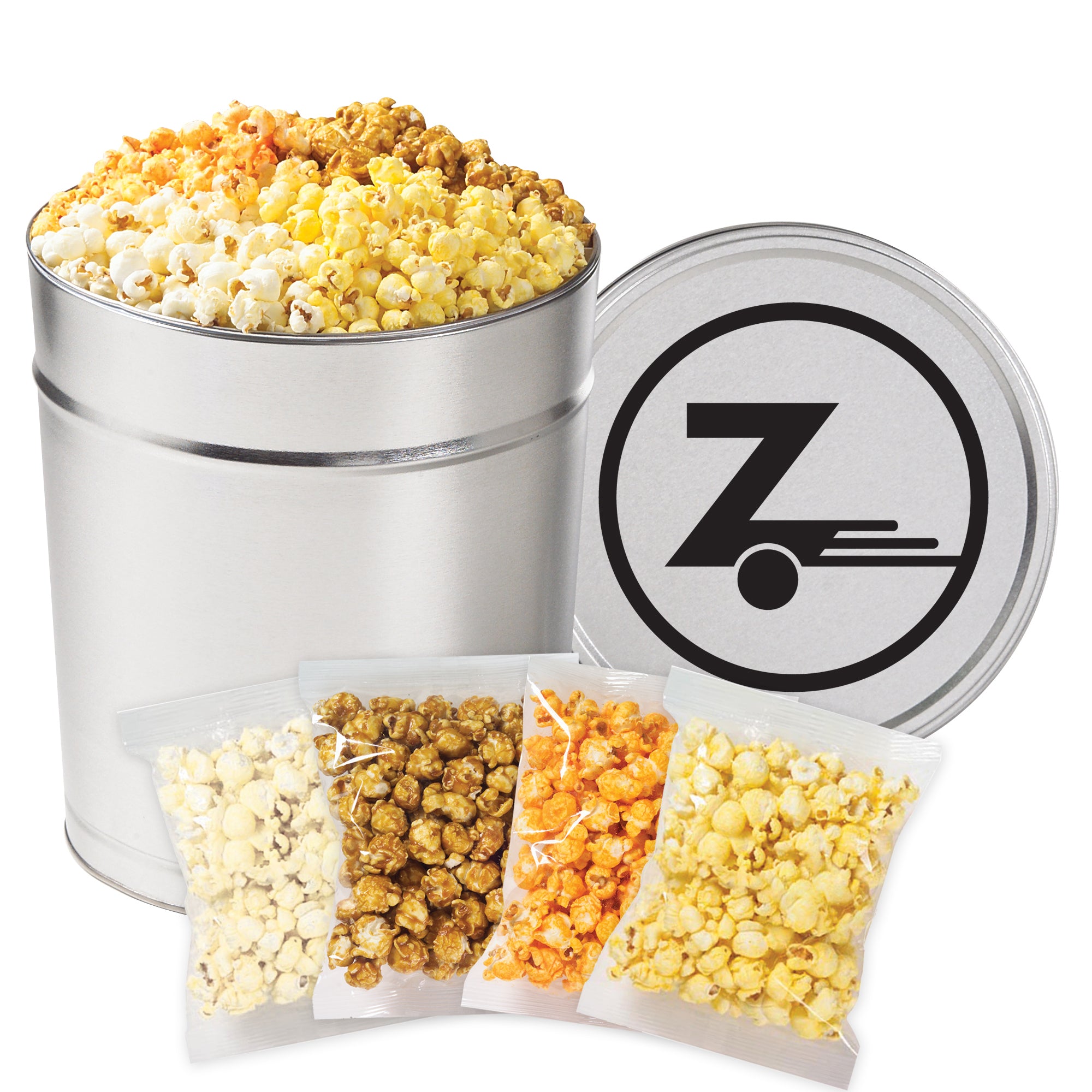 4 Way Popcorn Tin - 3.5 Gallon (Individually Bagged)