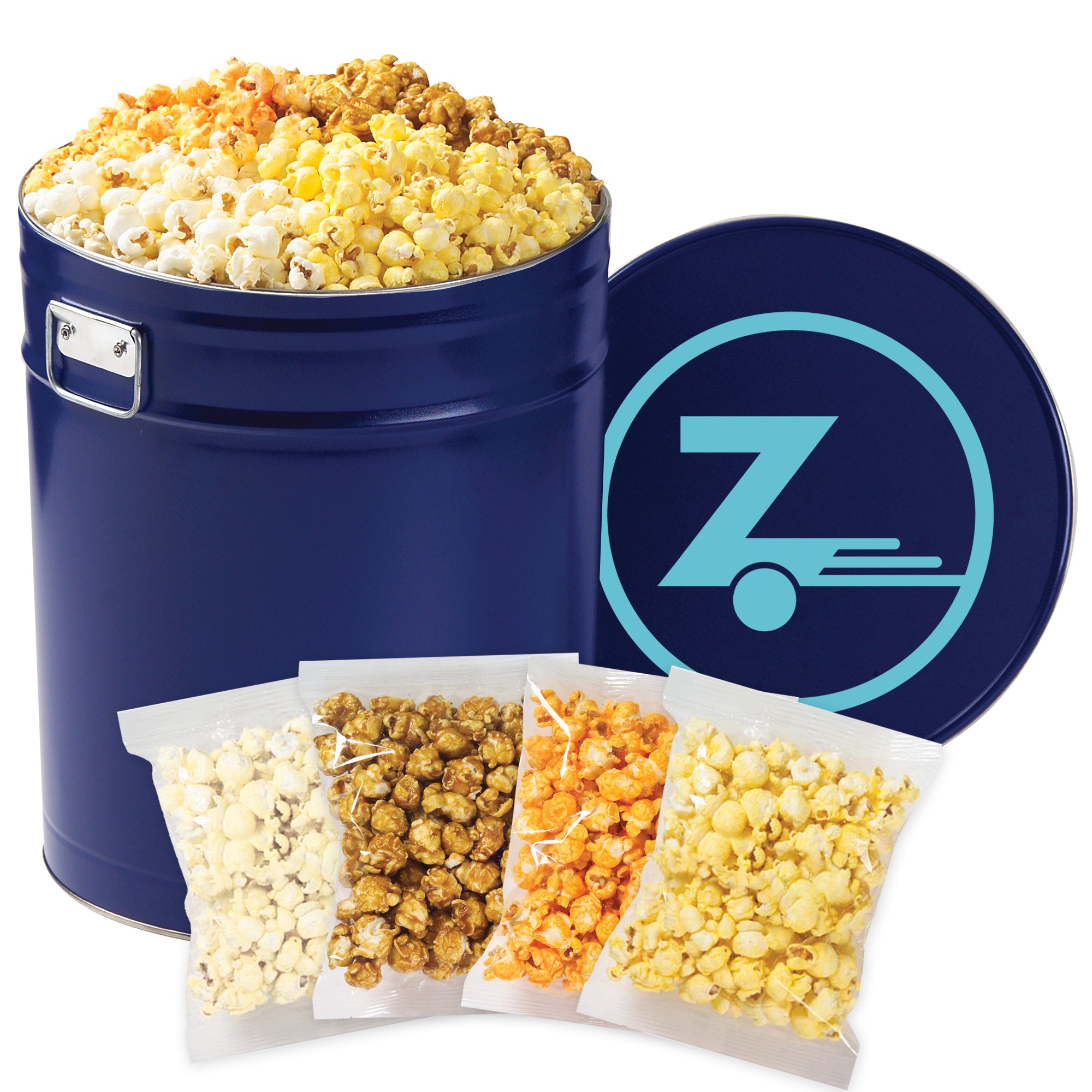 4 Way Popcorn Tin - 6.5 Gallon (Individually Bagged)