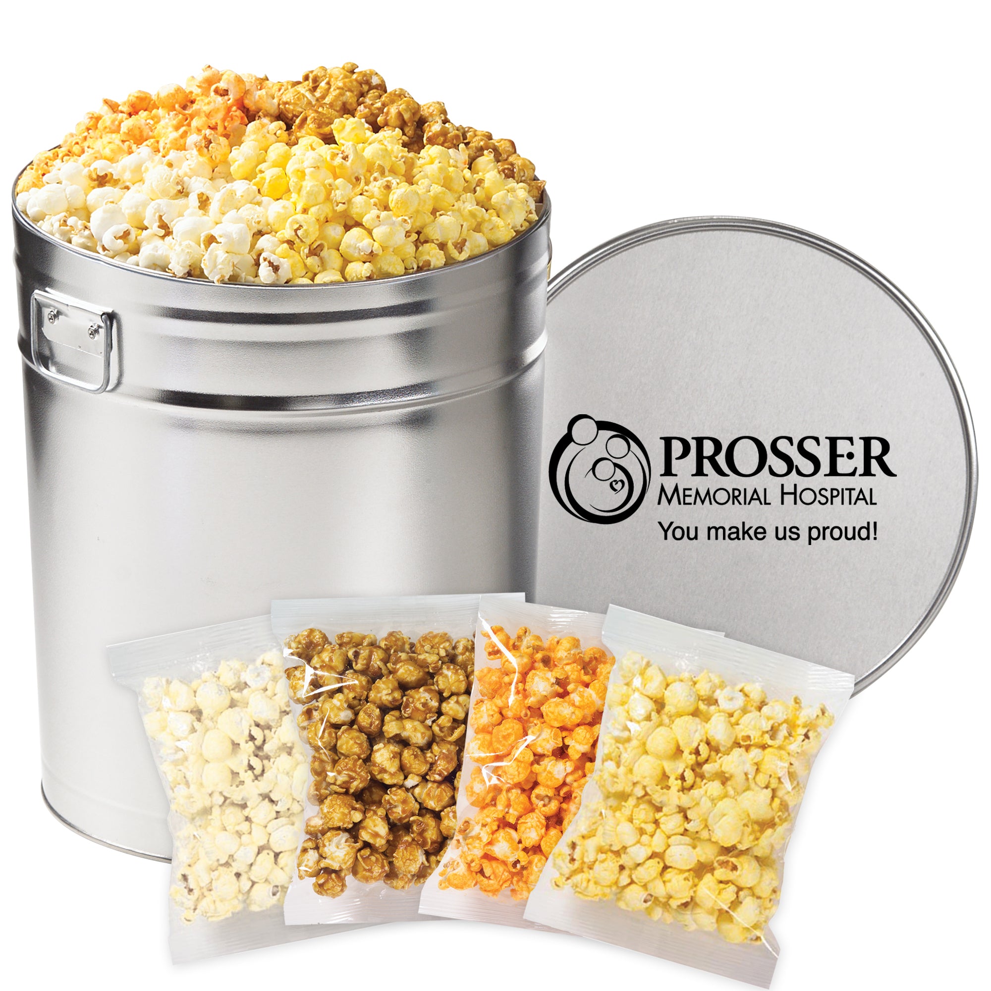 4 Way Popcorn Tin - 6.5 Gallon (Individually Bagged)