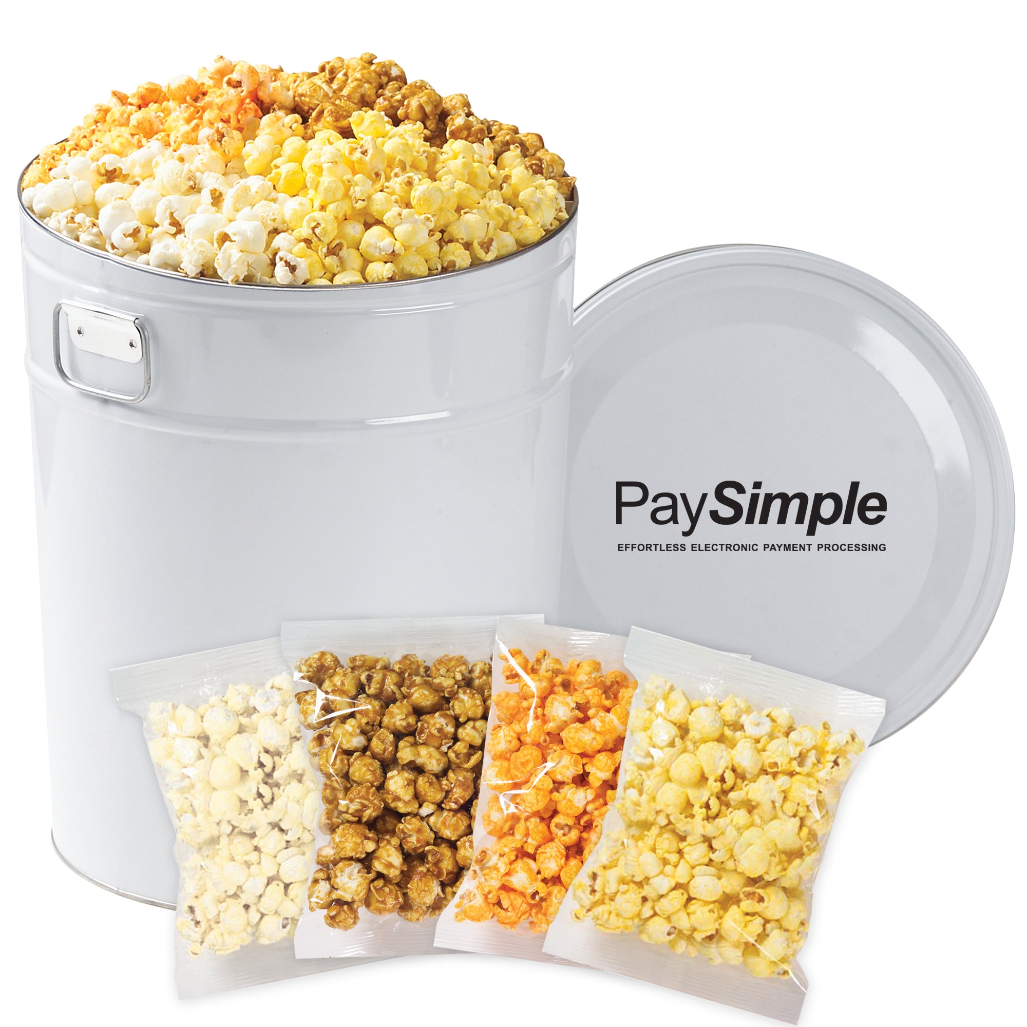 4 Way Popcorn Tin - 6.5 Gallon (Individually Bagged)