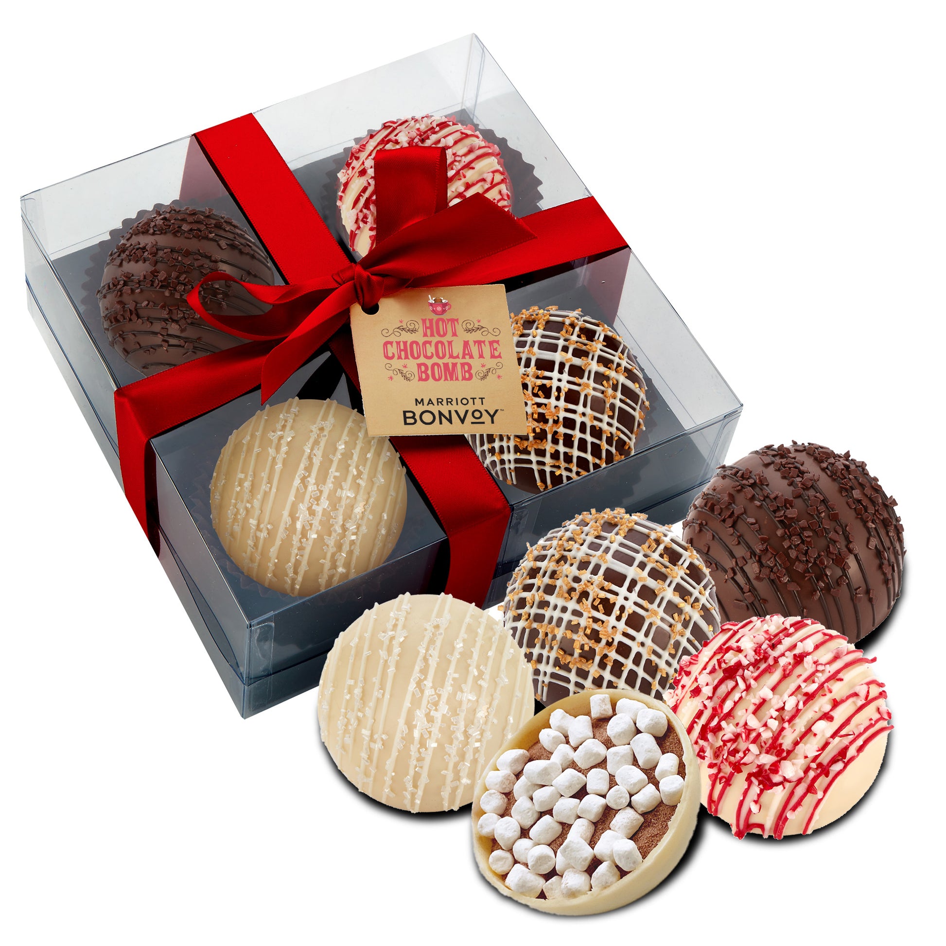 4 Pack of Mega Hot Chocolate Bombs with Hang Tag