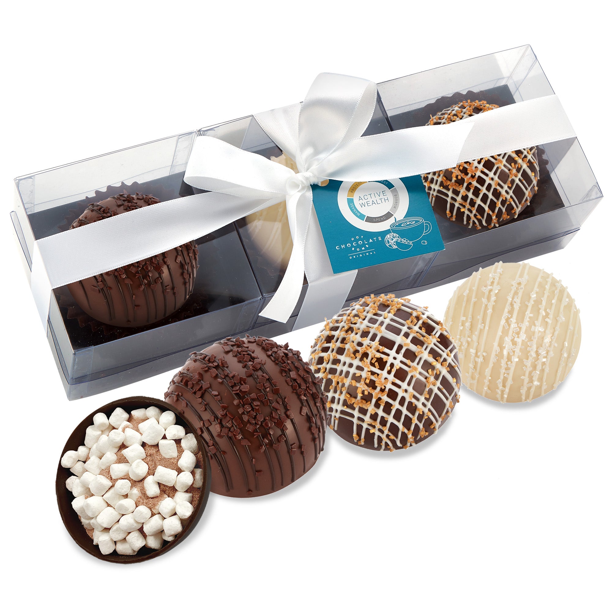 3 Pack of Mega Hot Chocolate Bombs with Hang Tag