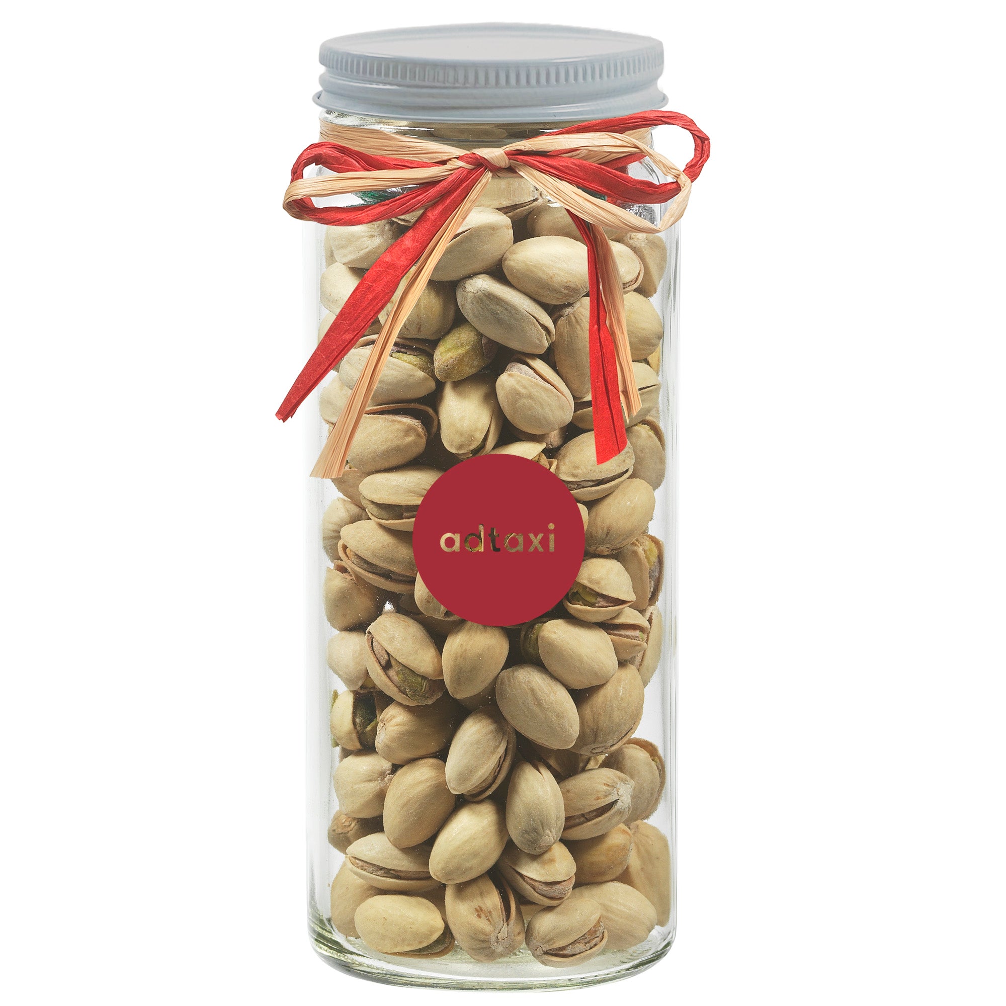 Contemporary Glass Mason Jar with Raffia Bow