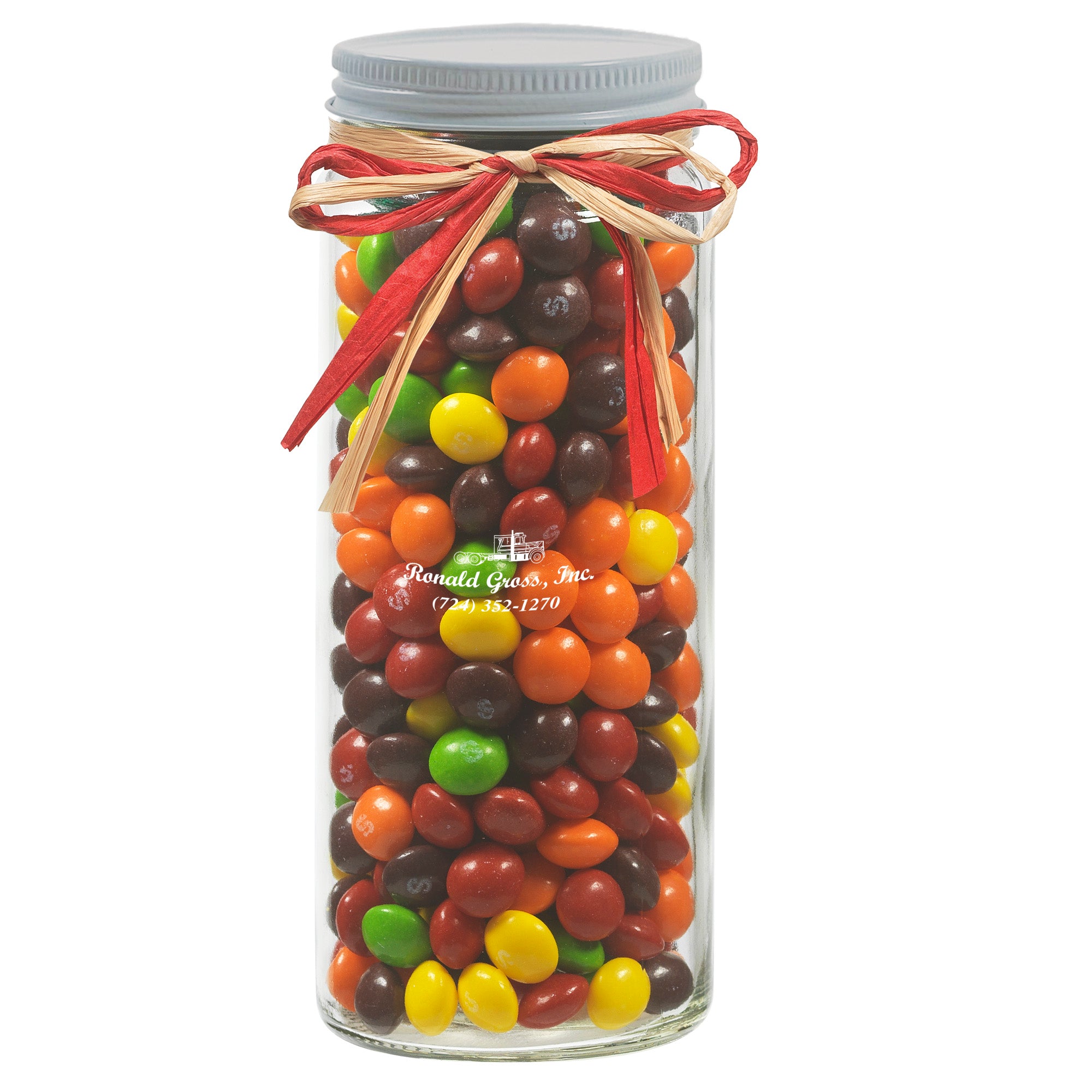 Contemporary Glass Mason Jar with Raffia Bow