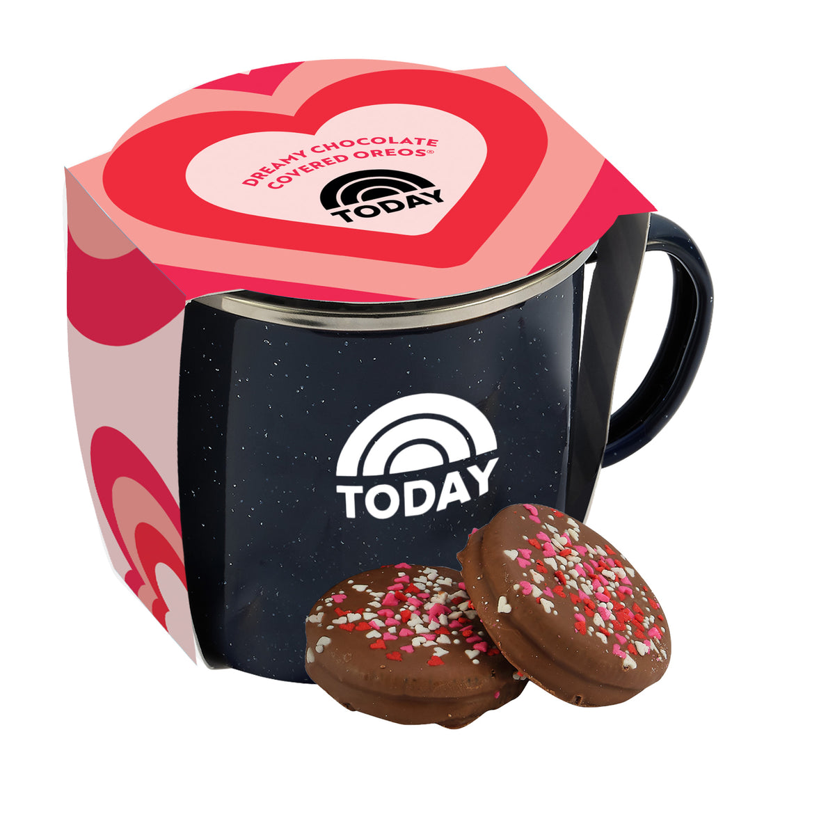 16 oz Speckled Camping Mug Valentine's Day Gift Sets w/ Sleeve