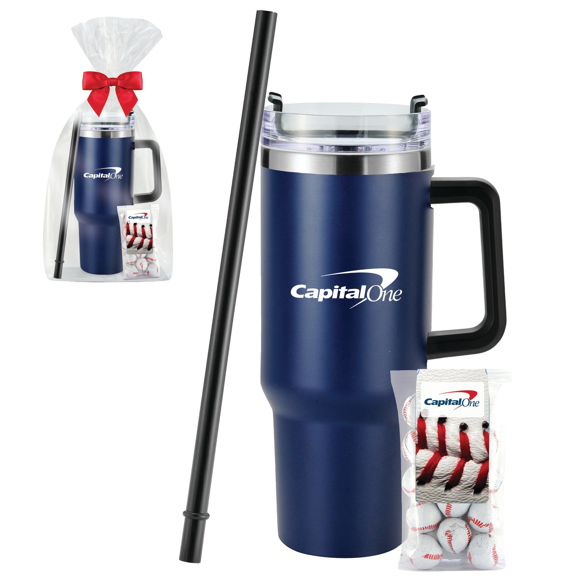 40 oz Tumbler w/ Handle Baseball Gift Set