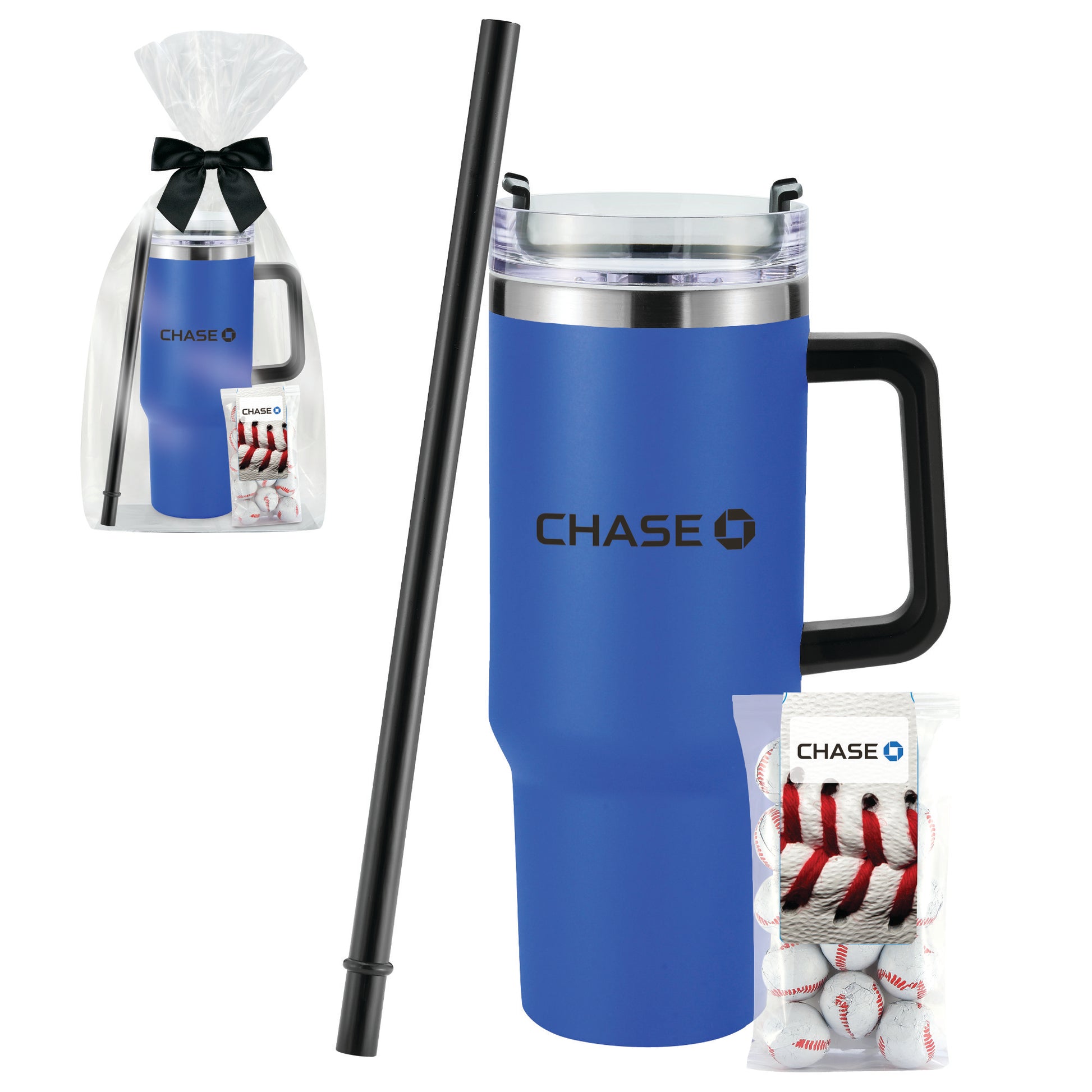 40 oz Tumbler w/ Handle Baseball Gift Set