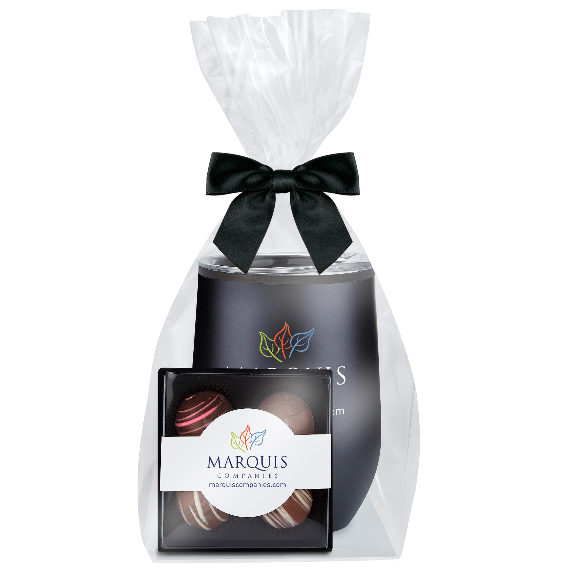 Stemless Wine Tumbler w/ Plastic Liner and Truffle Gift Set