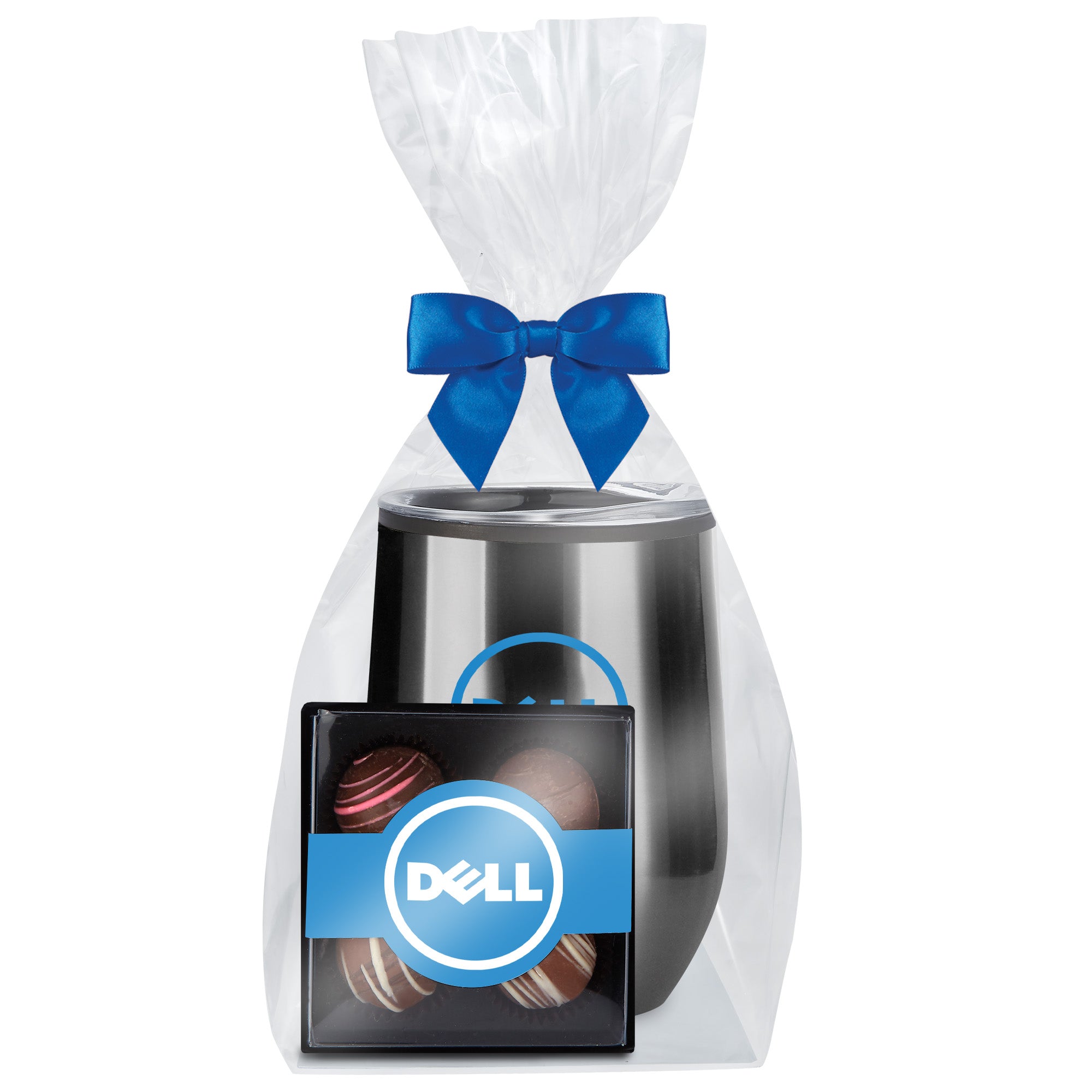 Stemless Wine Tumbler w/ Plastic Liner and Valentine's Day Truffle Gift Set