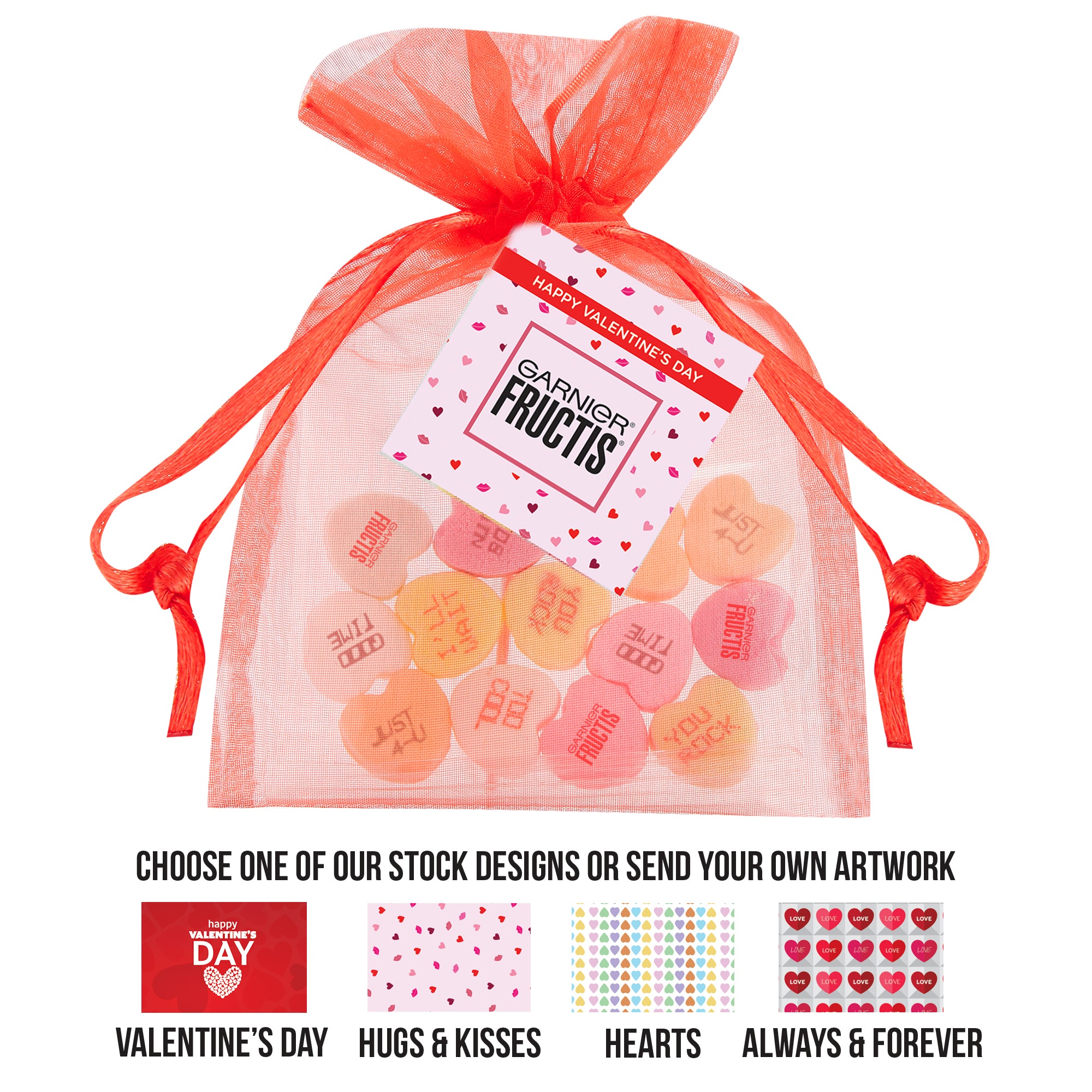 Conversation Heart Organza Bags