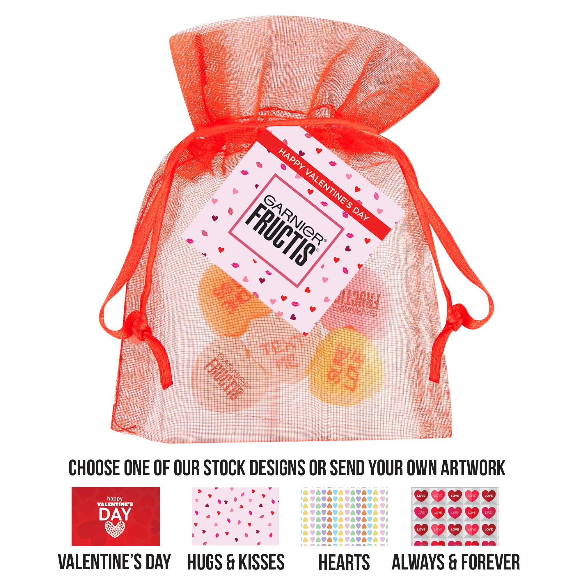 Conversation Heart Organza Bags