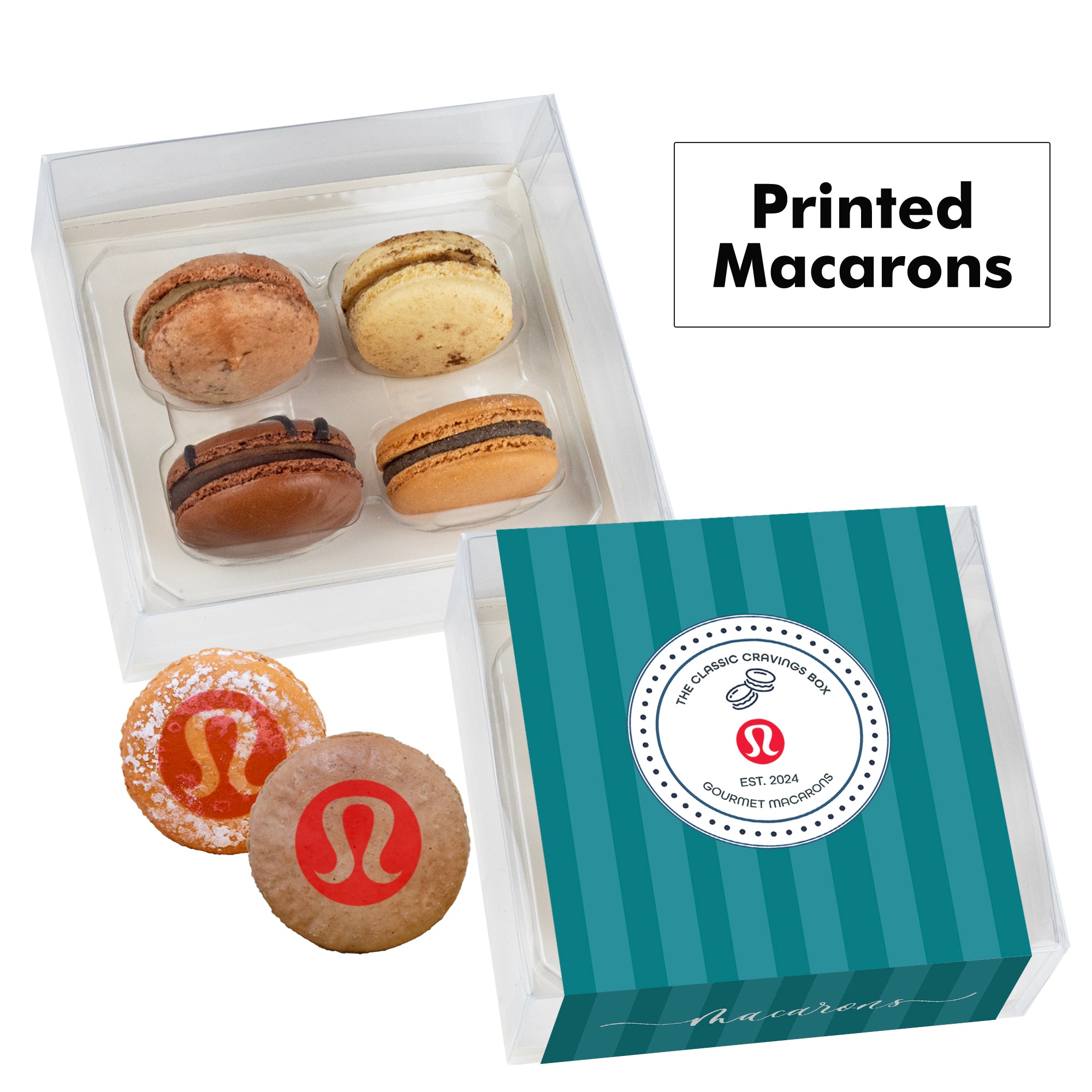 Printed Macaron Gift Set / 4 Pack