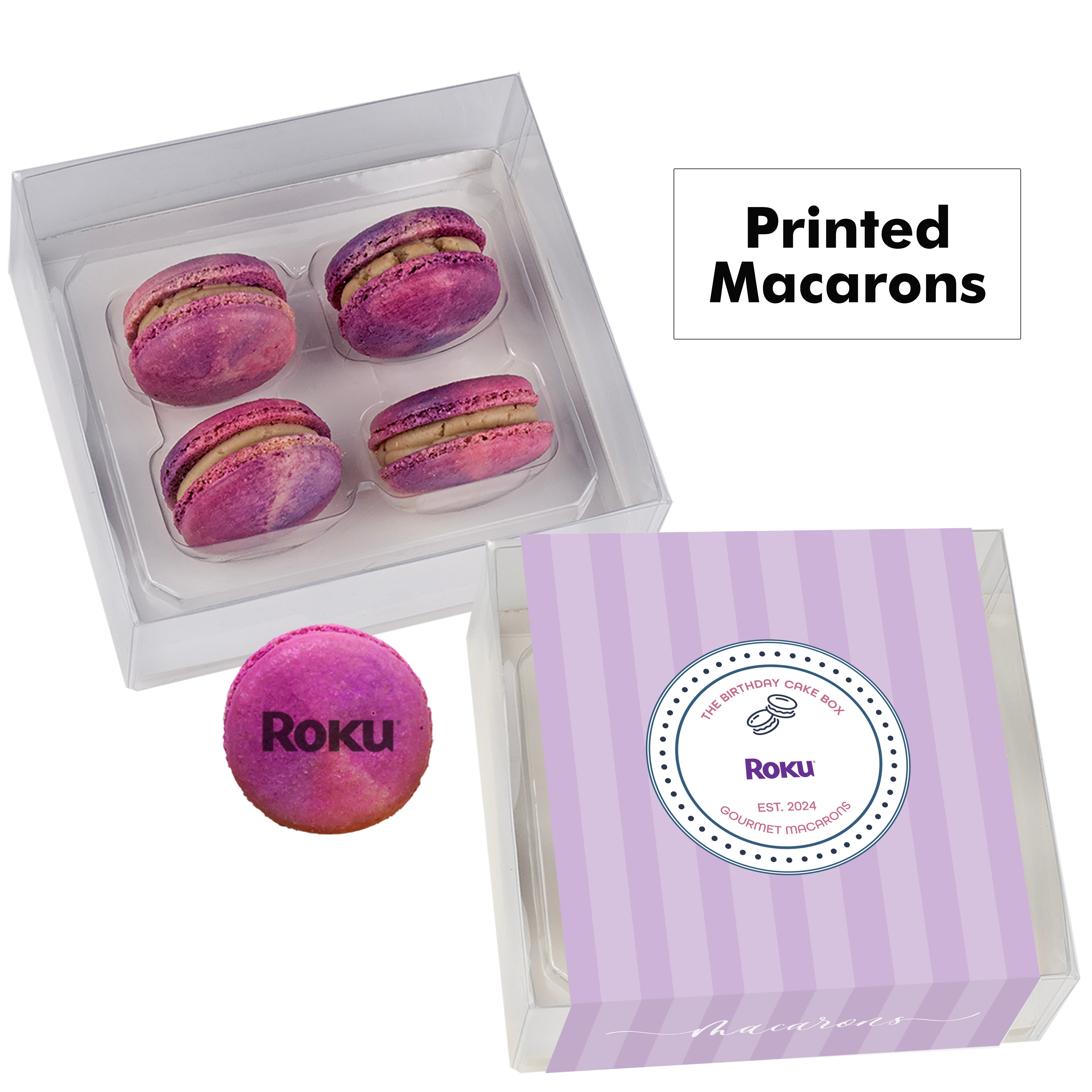 Printed Macaron Gift Set / 4 Pack