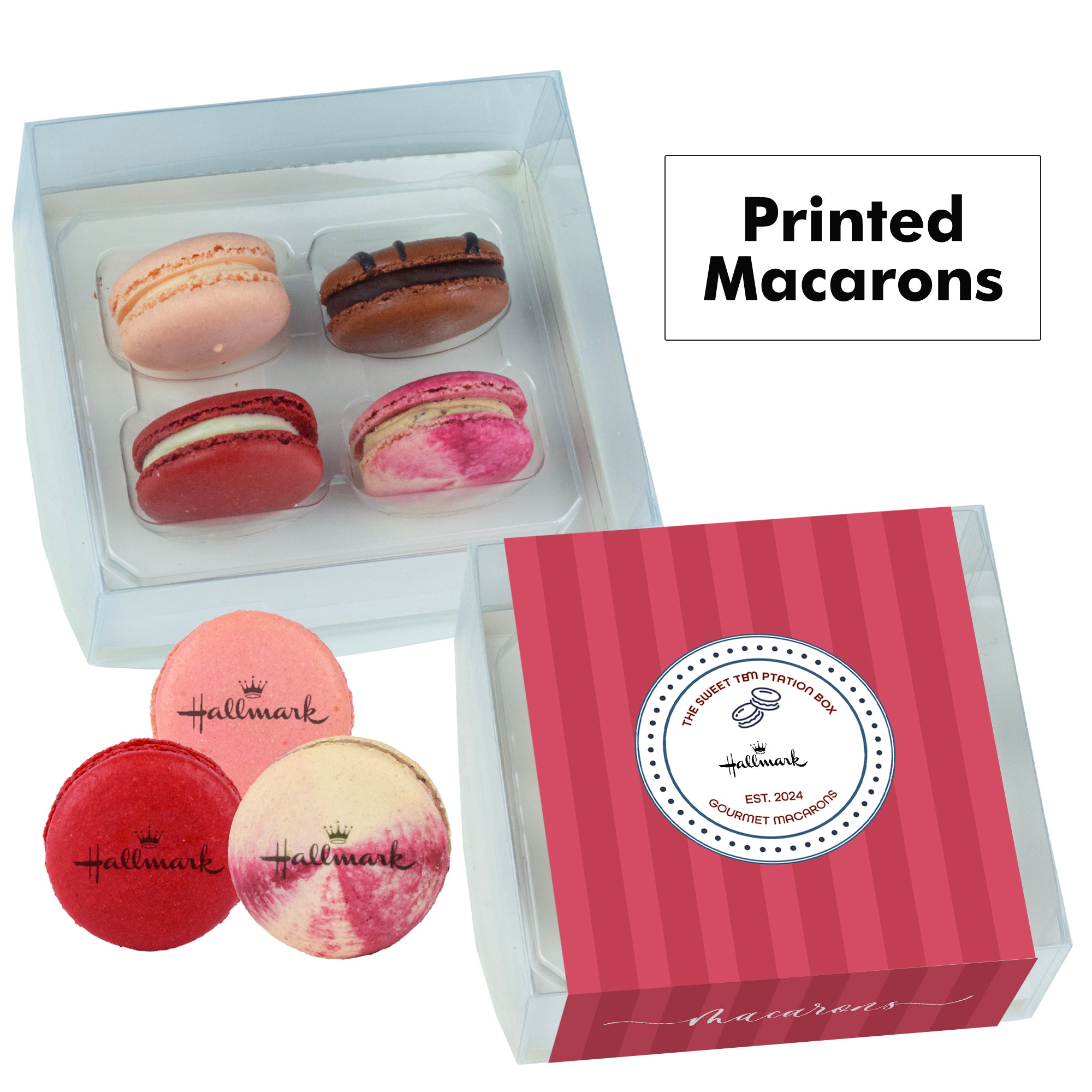 Printed Macaron Gift Set / 4 Pack