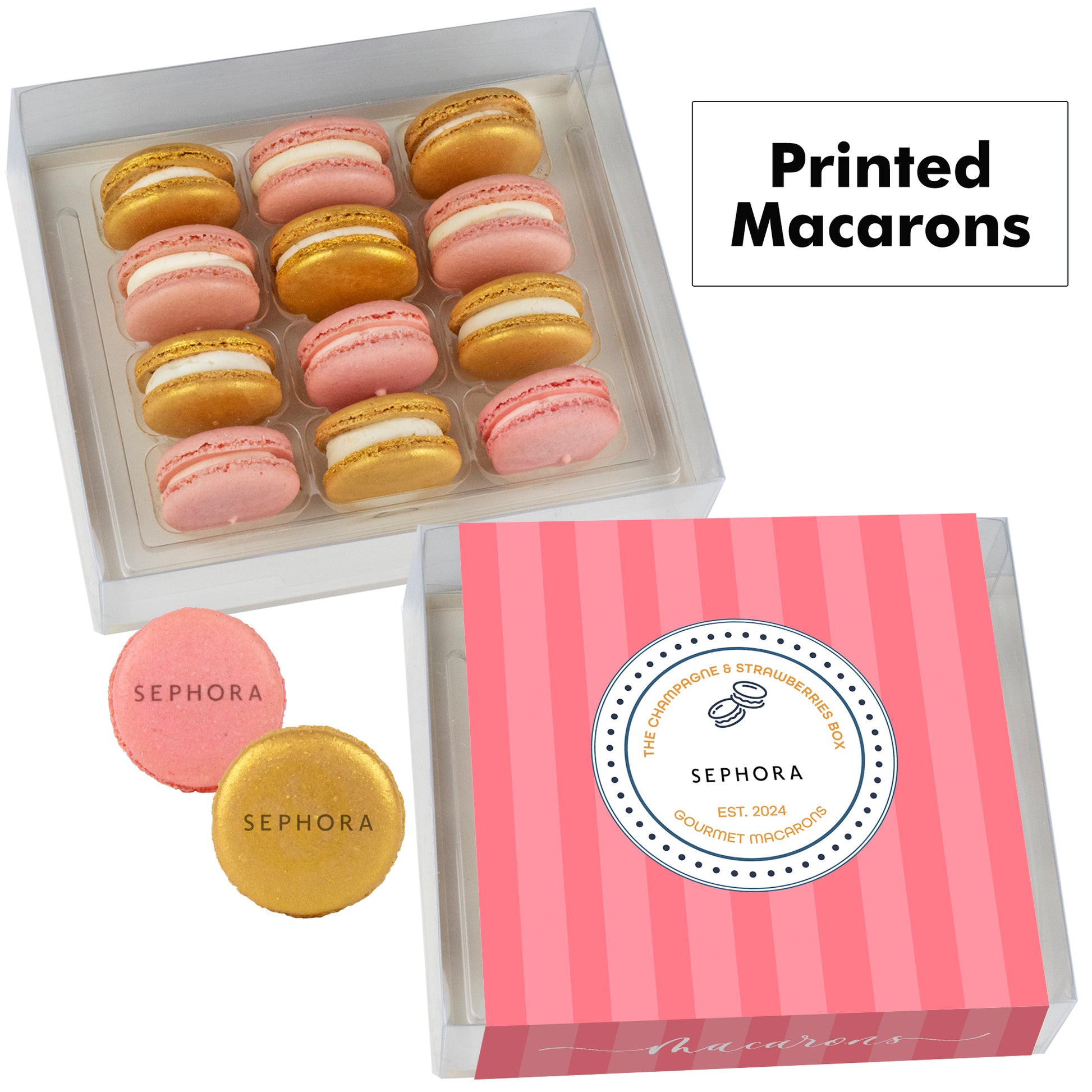 Printed Macaron Gift Set / 12 Pack