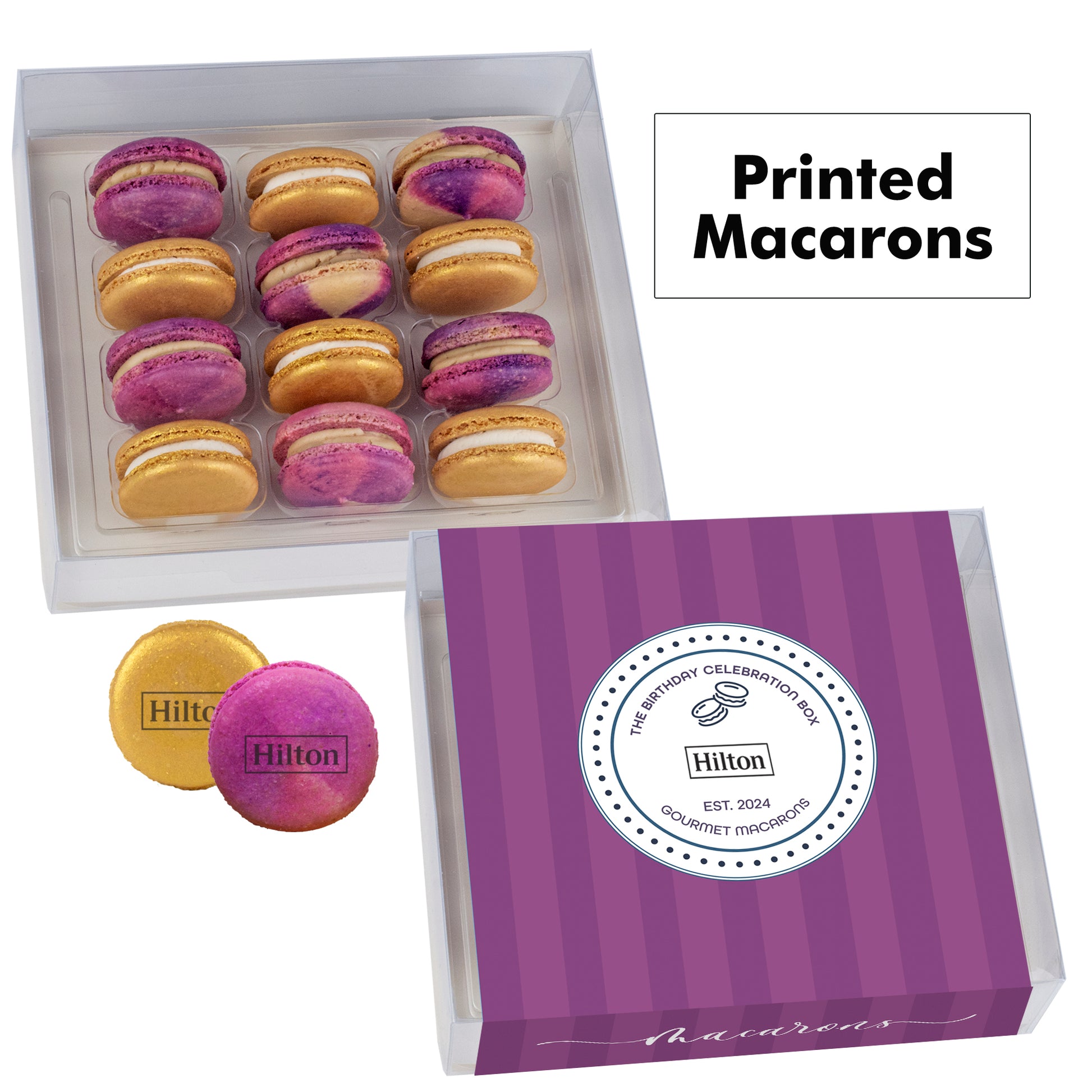 Printed Macaron Gift Set / 12 Pack