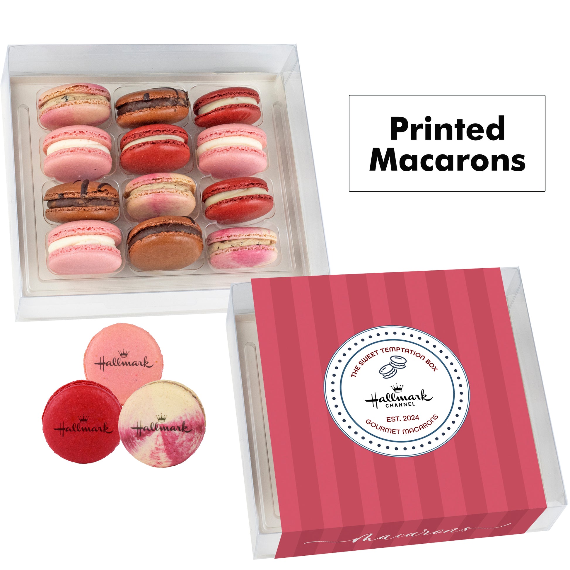 Printed Macaron Gift Set / 12 Pack