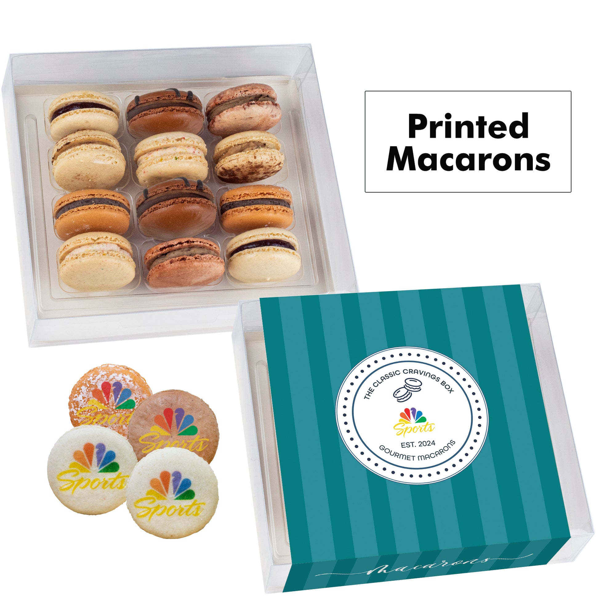 Printed Macaron Gift Set / 12 Pack