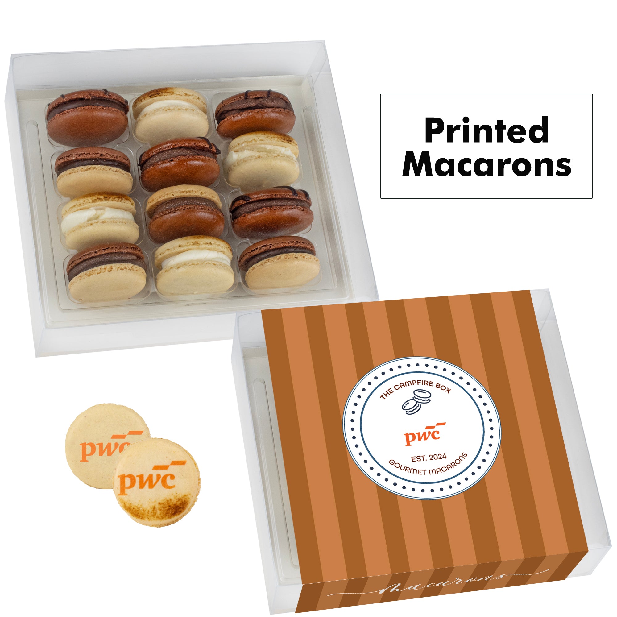 Printed Macaron Gift Set / 12 Pack