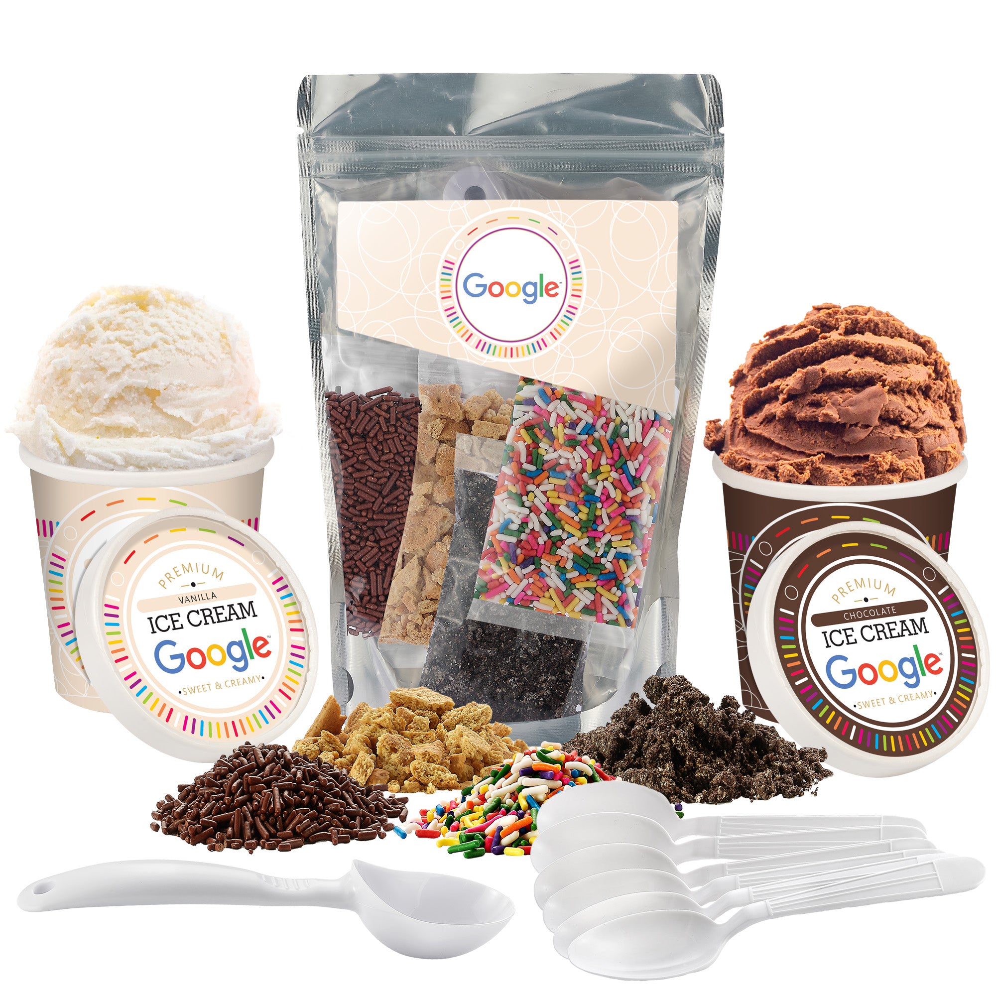 Handcrafted Ice Cream with Ice Cream Topping Kit - 2 Pint Bundle ...
