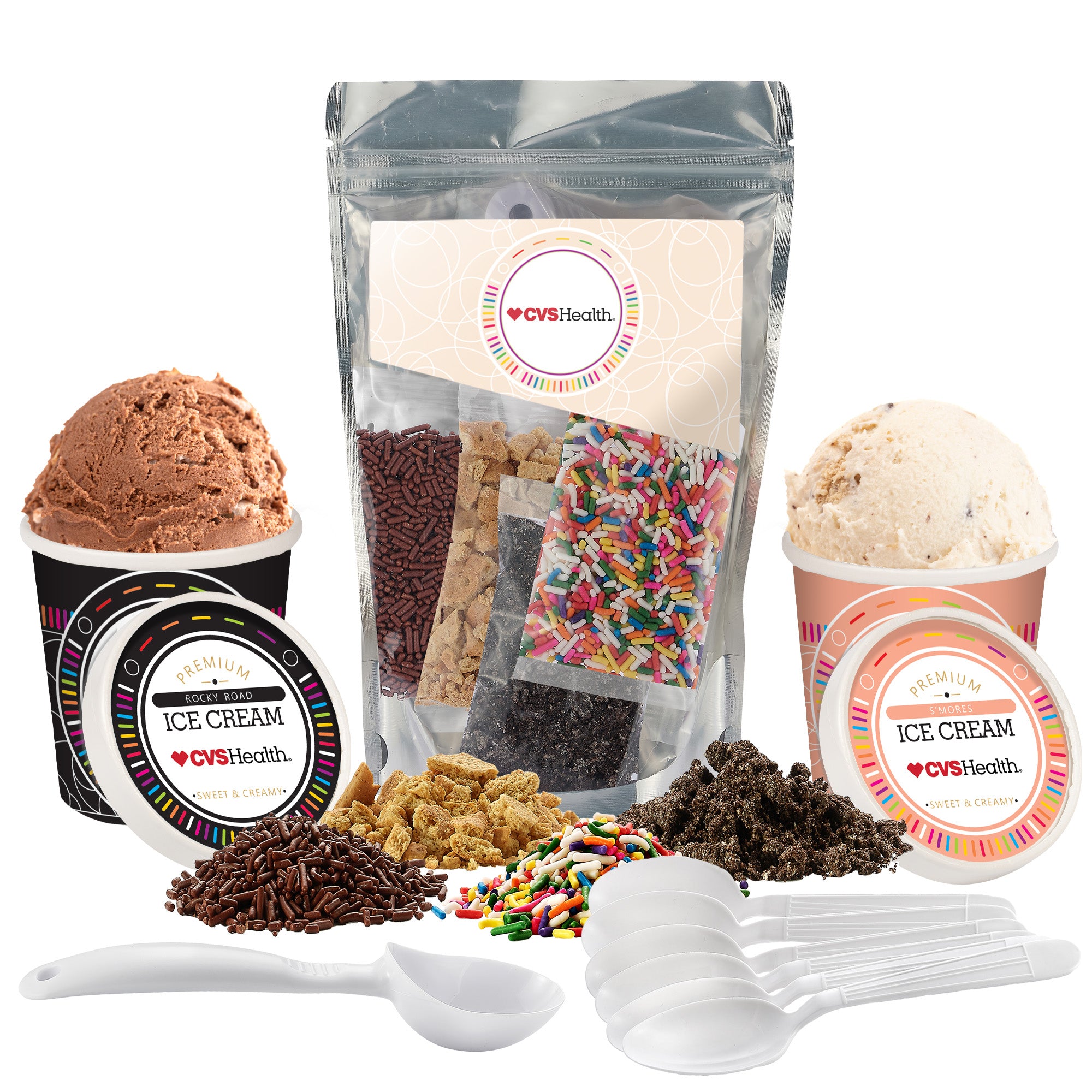 Handcrafted Ice Cream with Ice Cream Topping Kit - 2 Pint Bundle