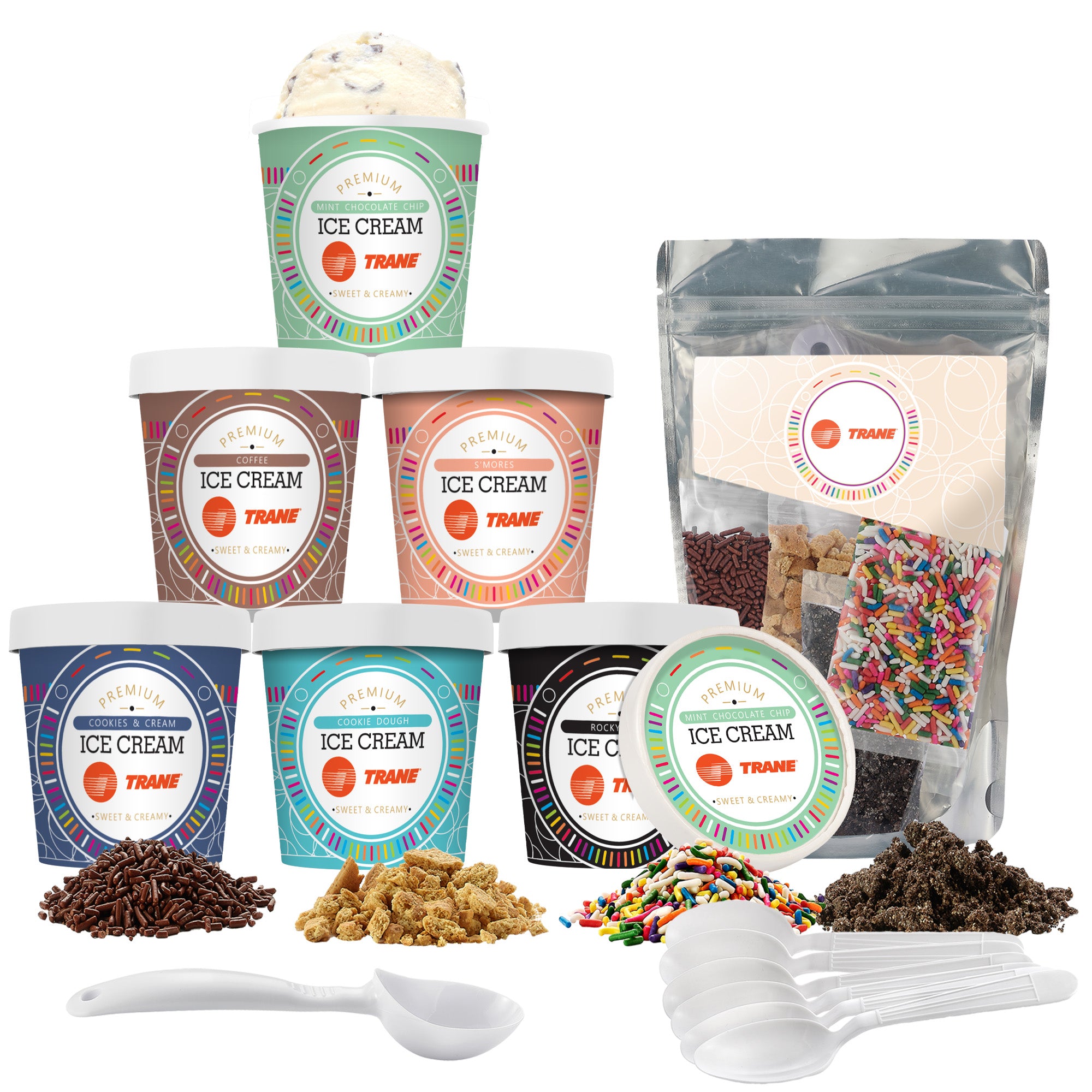 Handcrafted Ice Cream with Ice Cream Topping Kit - 6 Pint Bundle
