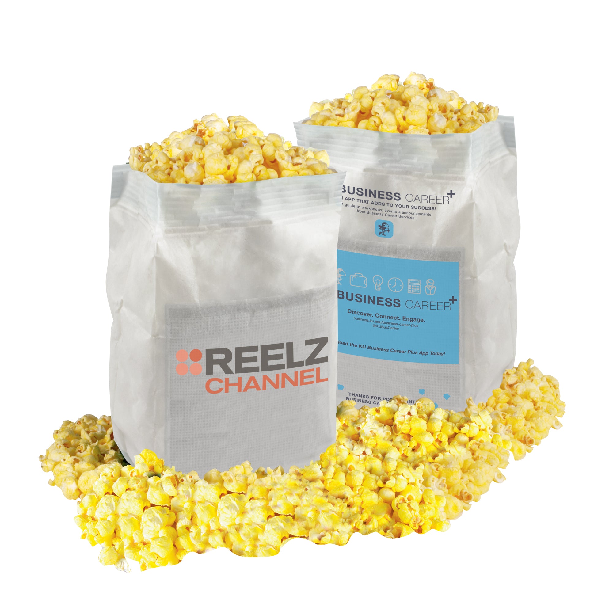 Microwave Butter Popcorn - White Bag w/Custom Imprint on Front