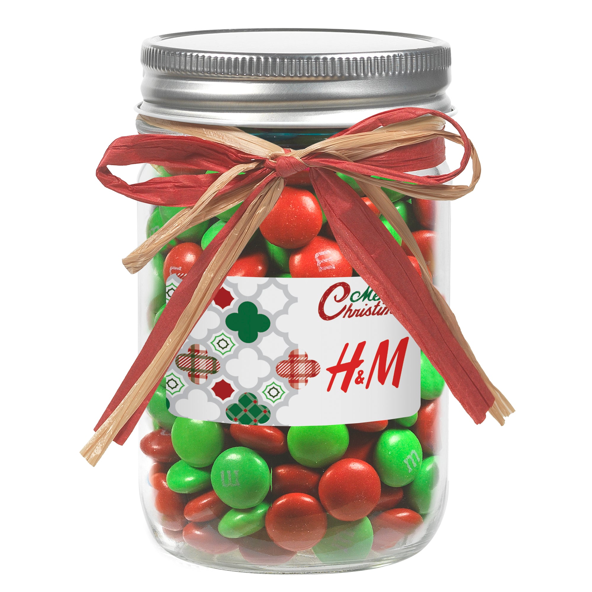 Glass Mason Jars with Raffia Bow