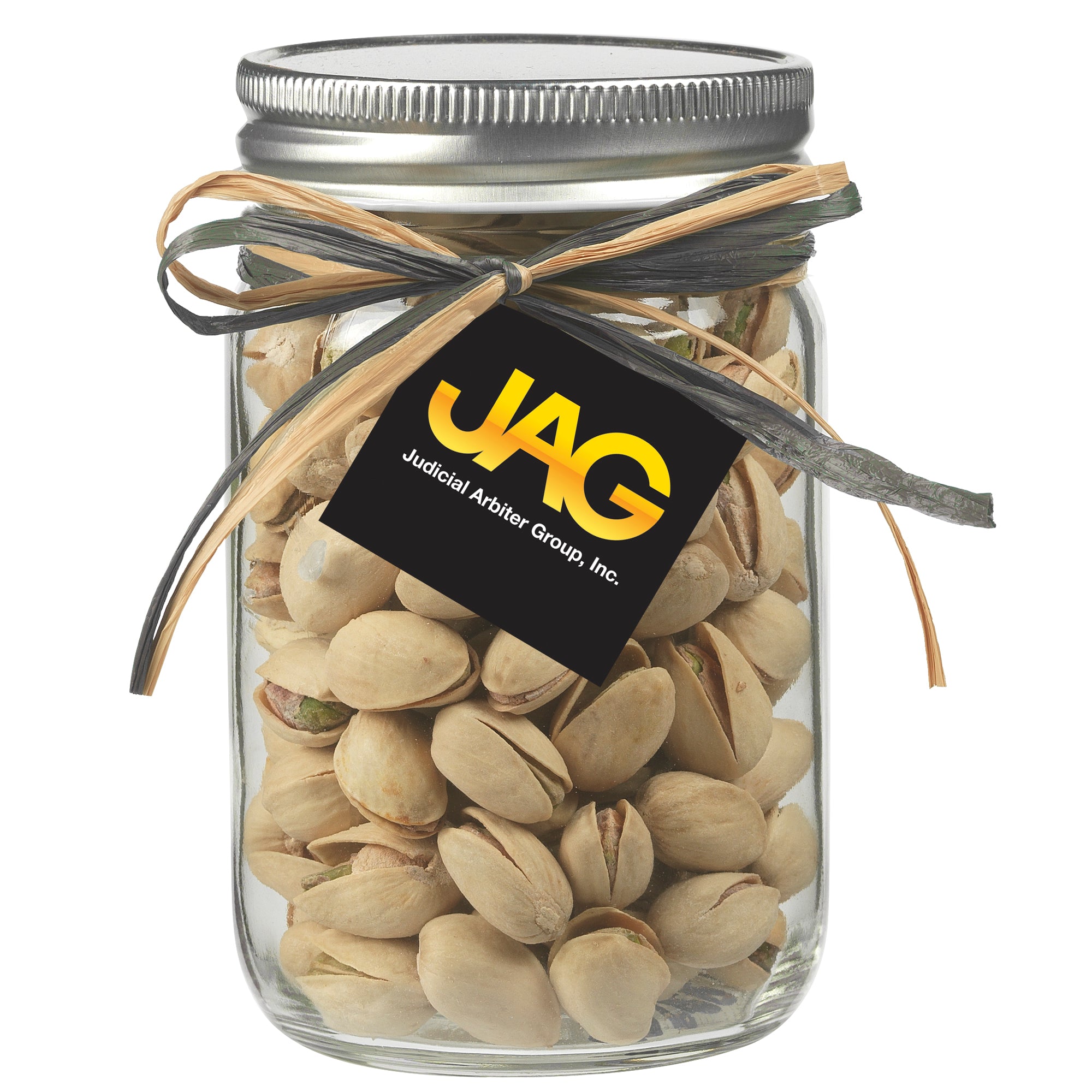 Glass Mason Jars with Raffia Bow