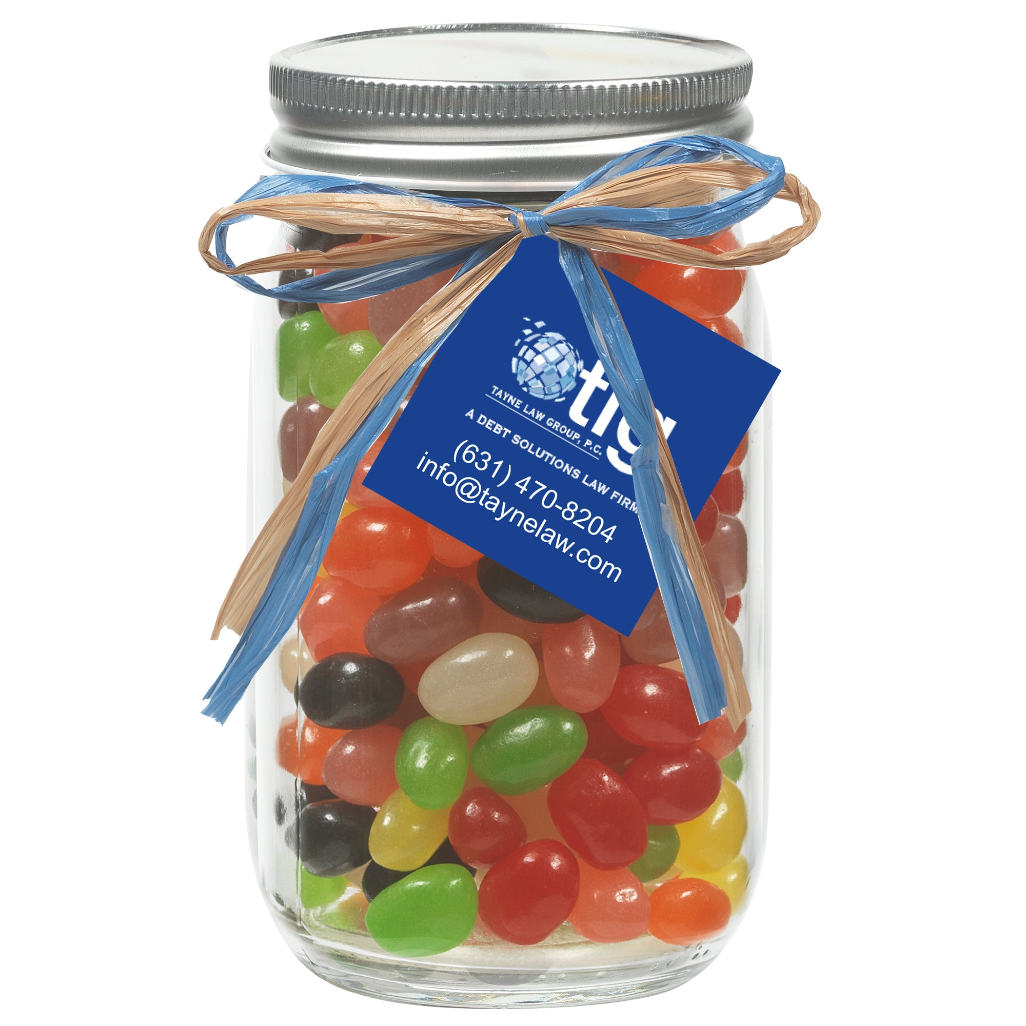 Glass Mason Jars with Raffia Bow