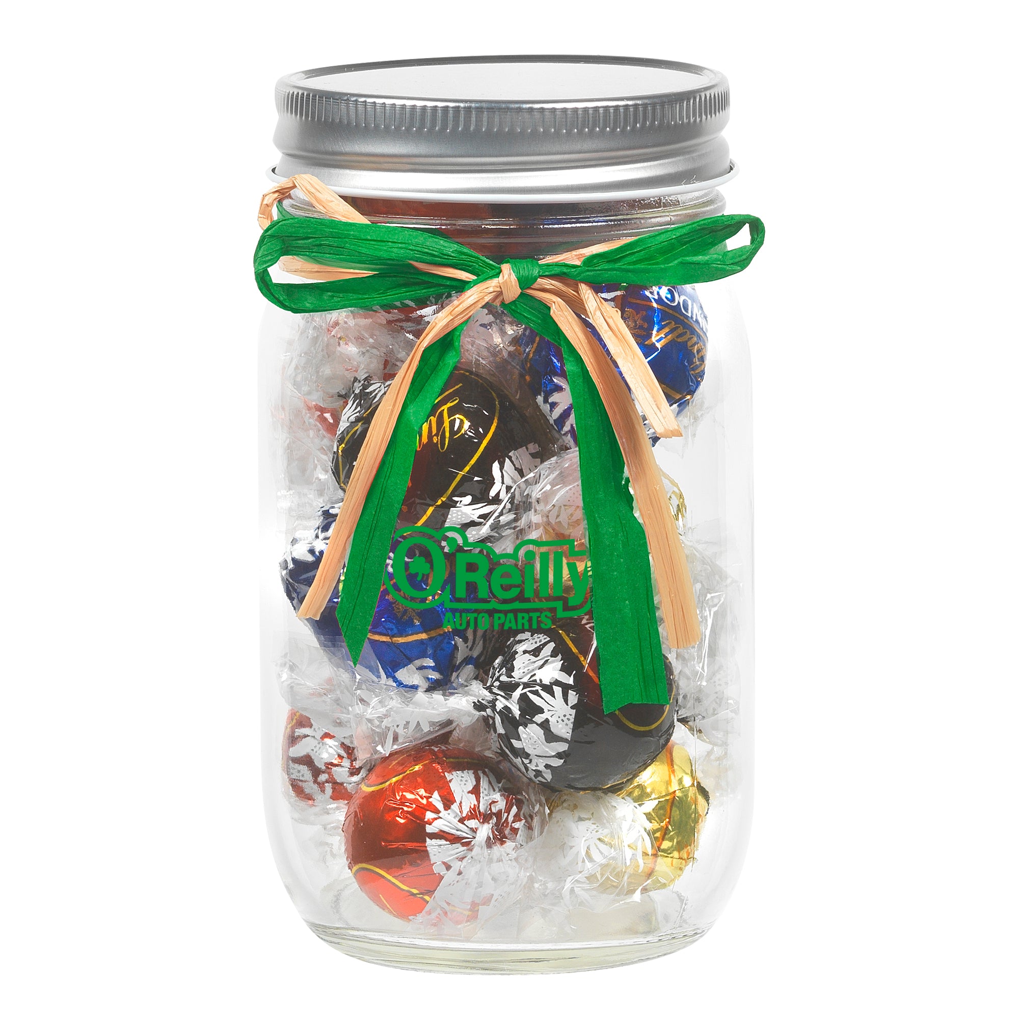 Glass Mason Jars with Raffia Bow