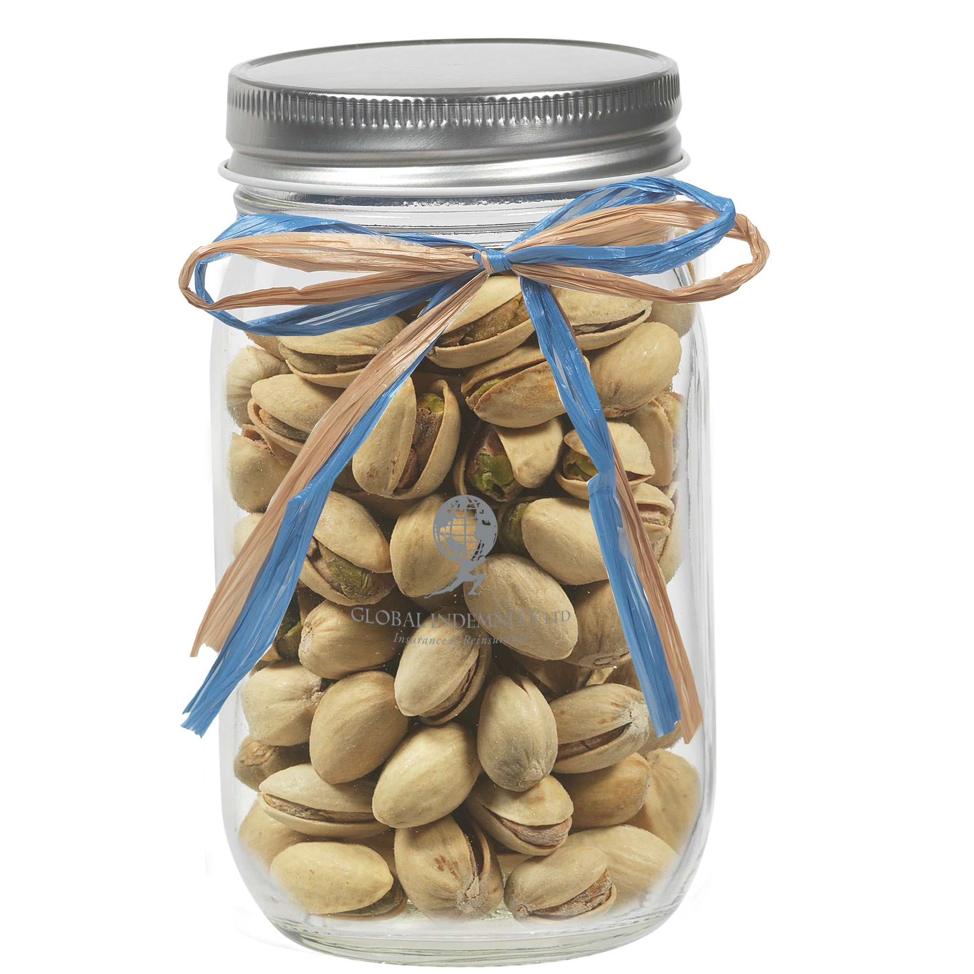 Glass Mason Jars with Raffia Bow