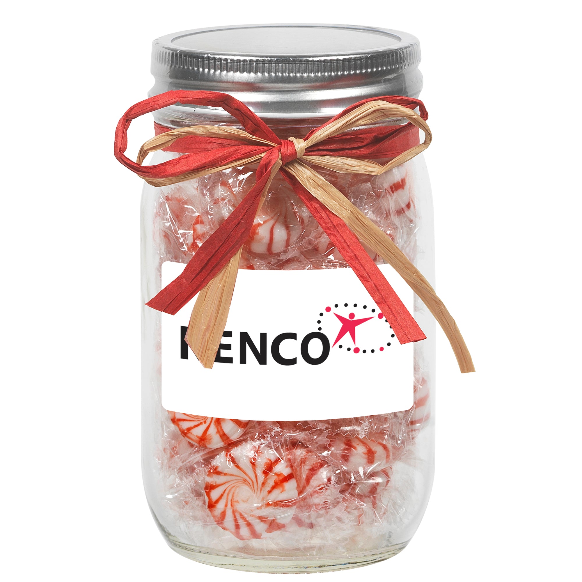 Glass Mason Jars with Raffia Bow