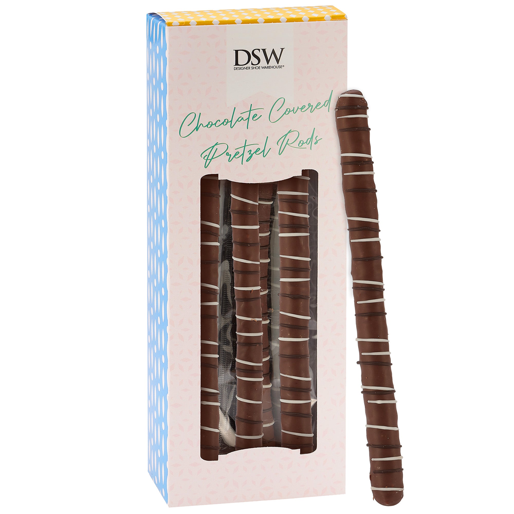 Chocolate Pretzel Rod Window Box Featuring Soft-Touch