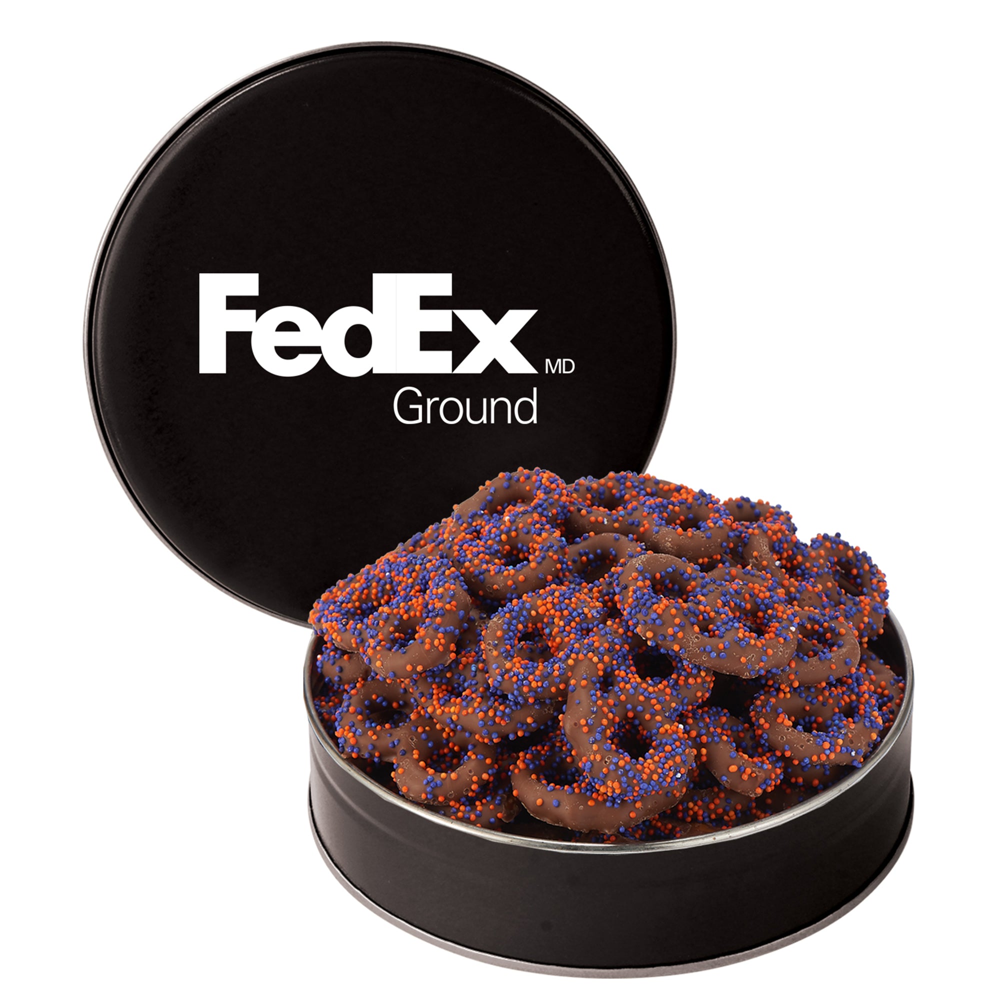 Corporate Color™ Chocolate Pretzel Tin