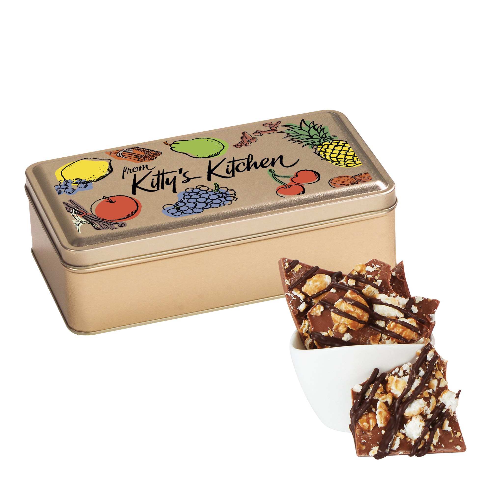 Chocolate Bark Rectangle Gift Tins