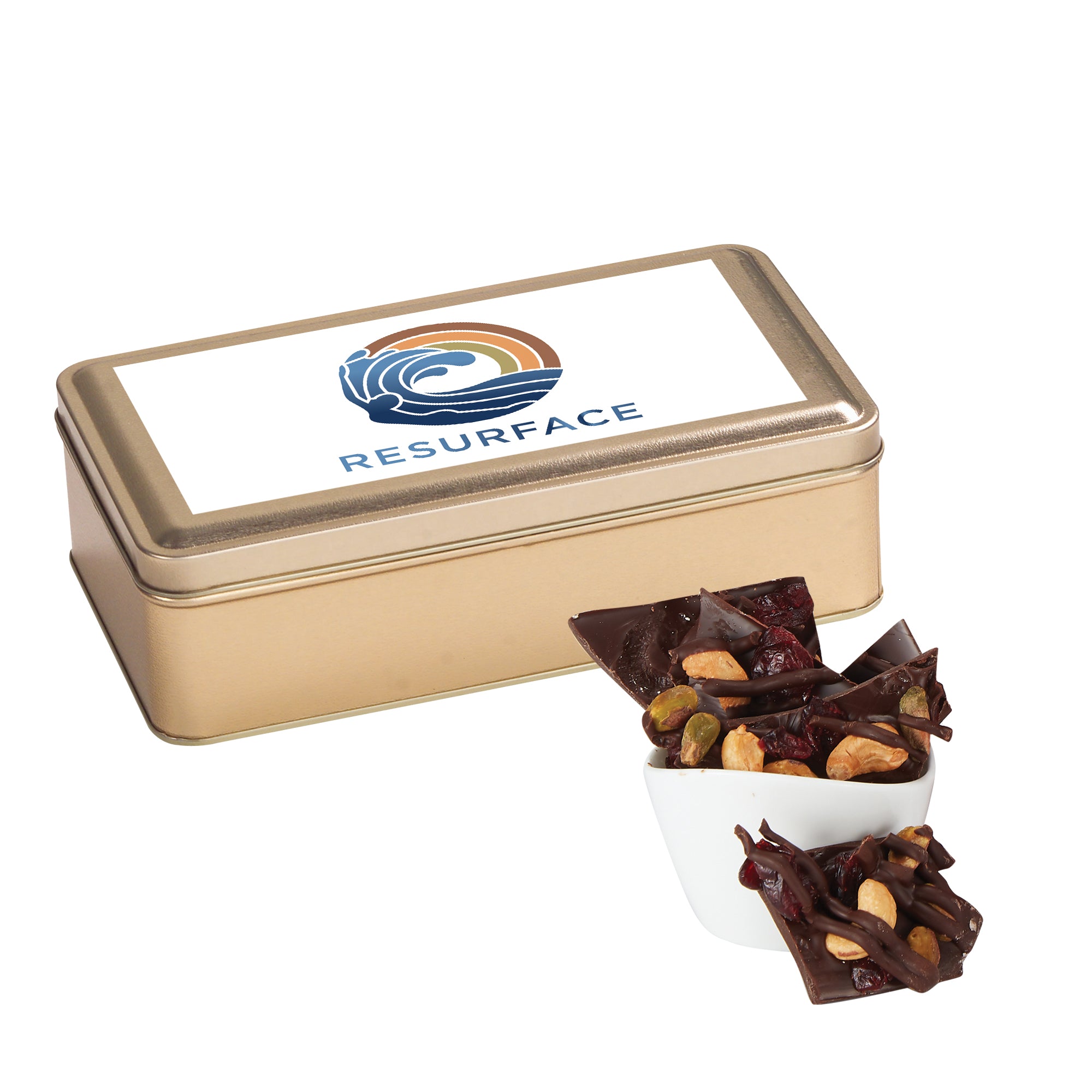 Chocolate Bark Rectangle Gift Tins
