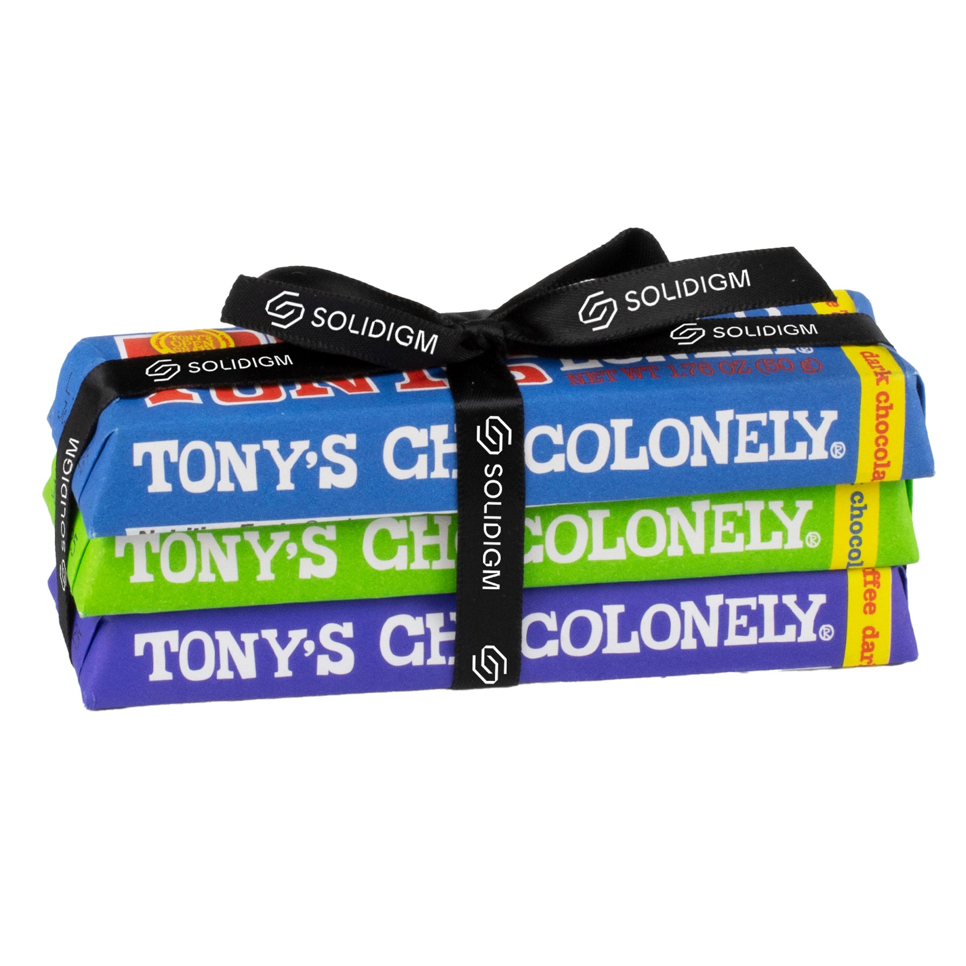 Tony's Chocolonely® Small Chocolate Bar 3 Pack w/ Custom Ribbon