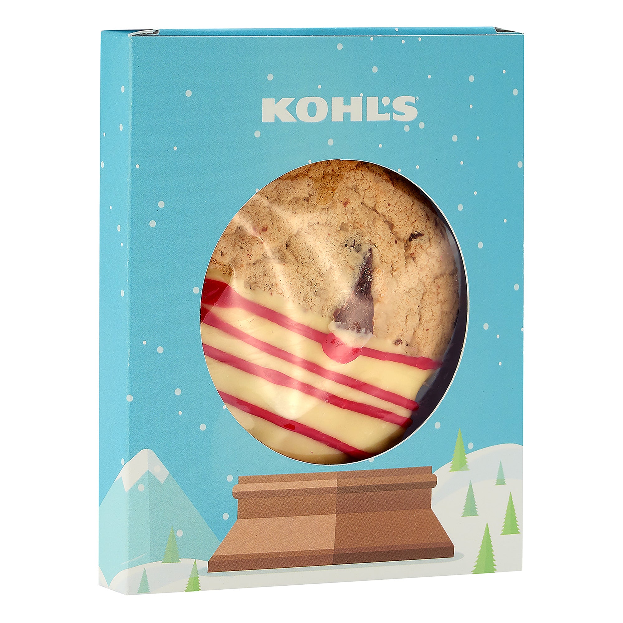 Holiday Window Box with Gourmet Cookie Round / Belgian Chocolate Dipped Chocolate Chip