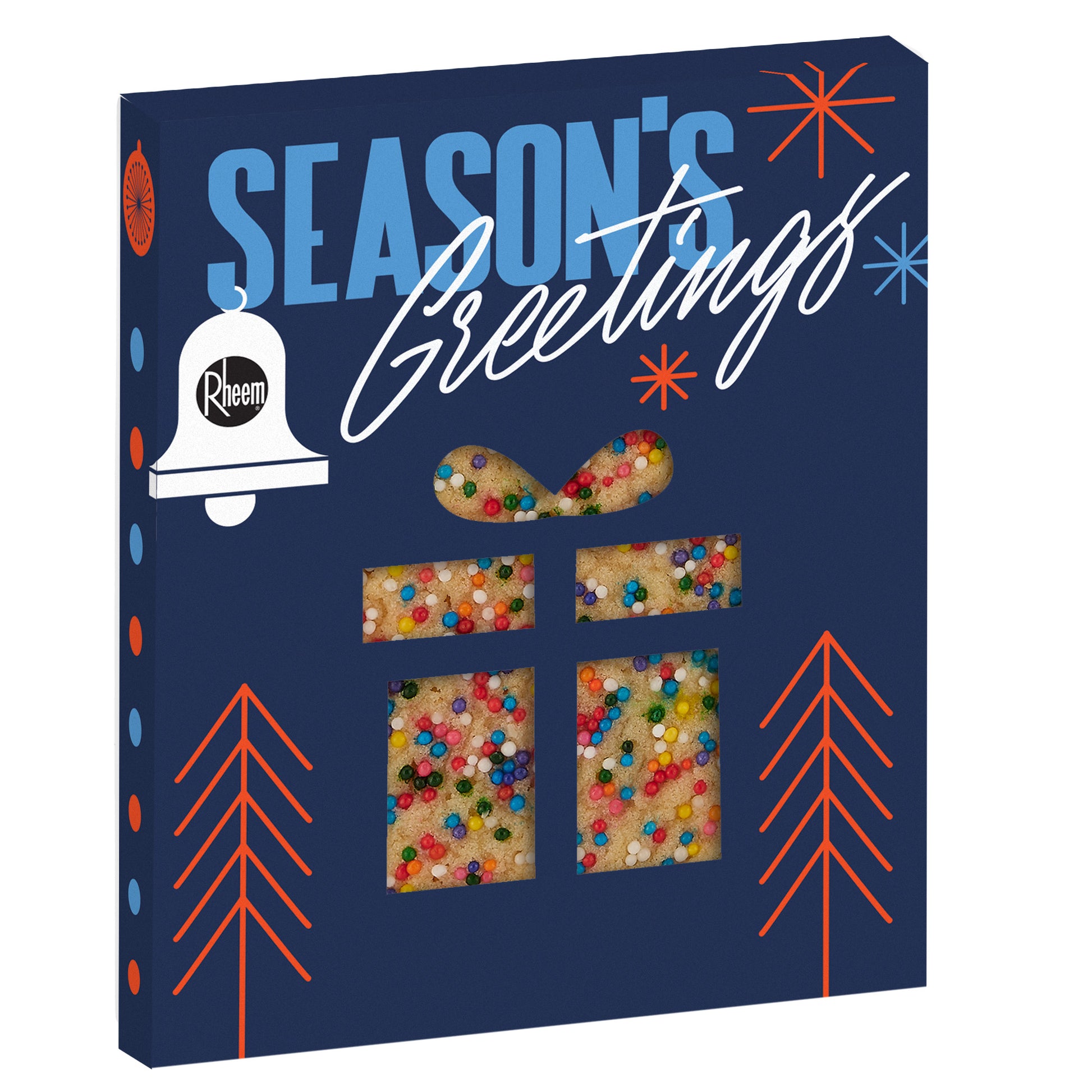 Holiday Window Box with Gourmet Cookie Gift / Sugar Cookie with Rainbow Nonpareils