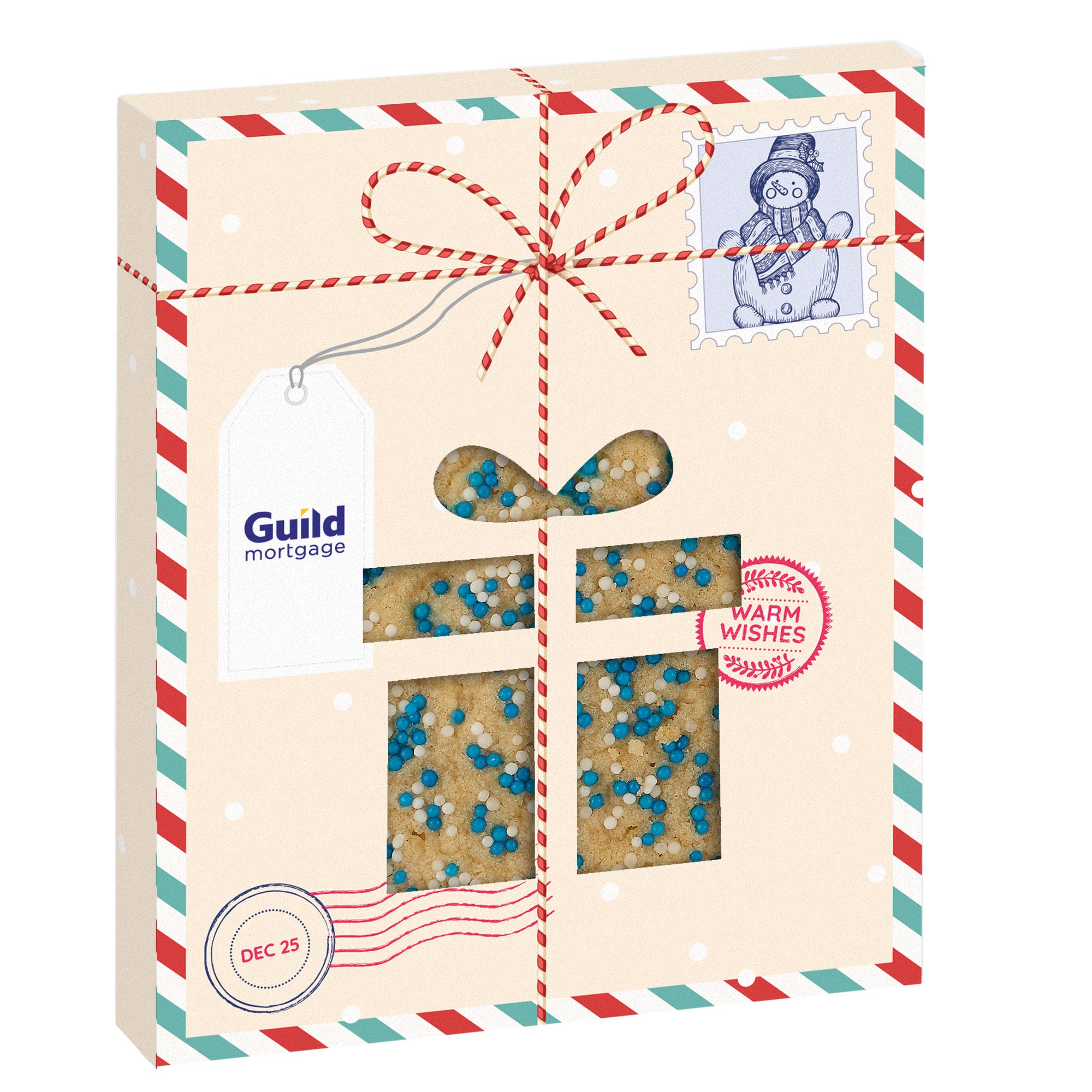 Holiday Window Box with Gourmet Cookie Gift / Sugar Cookie with Corporate Color™ Nonpareils