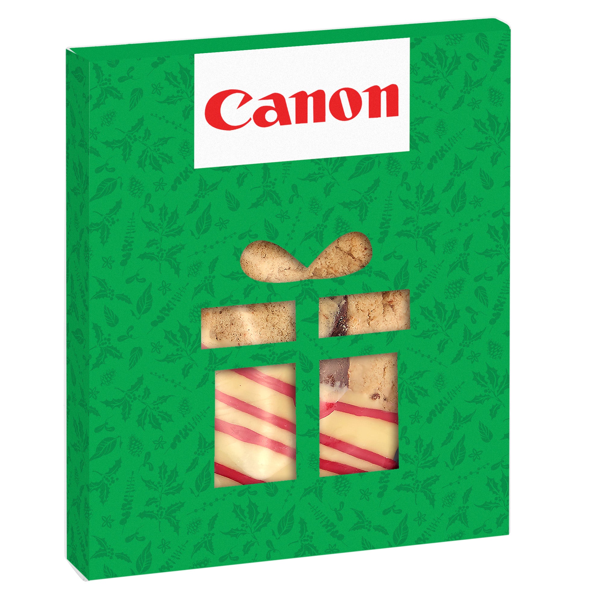 Holiday Window Box with Gourmet Cookie Gift / Belgian Chocolate Dipped Chocolate Chip