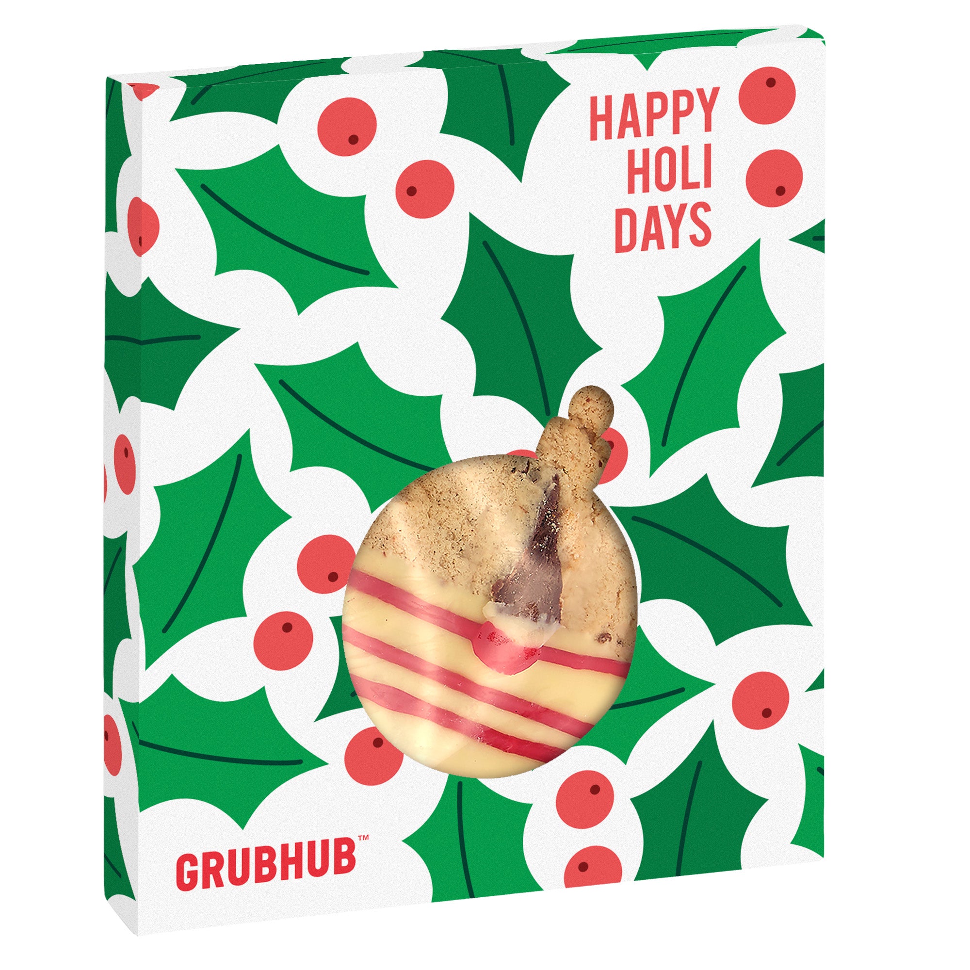 Holiday Window Box with Gourmet Cookie Ornament / Belgian Chocolate Dipped Chocolate Chip