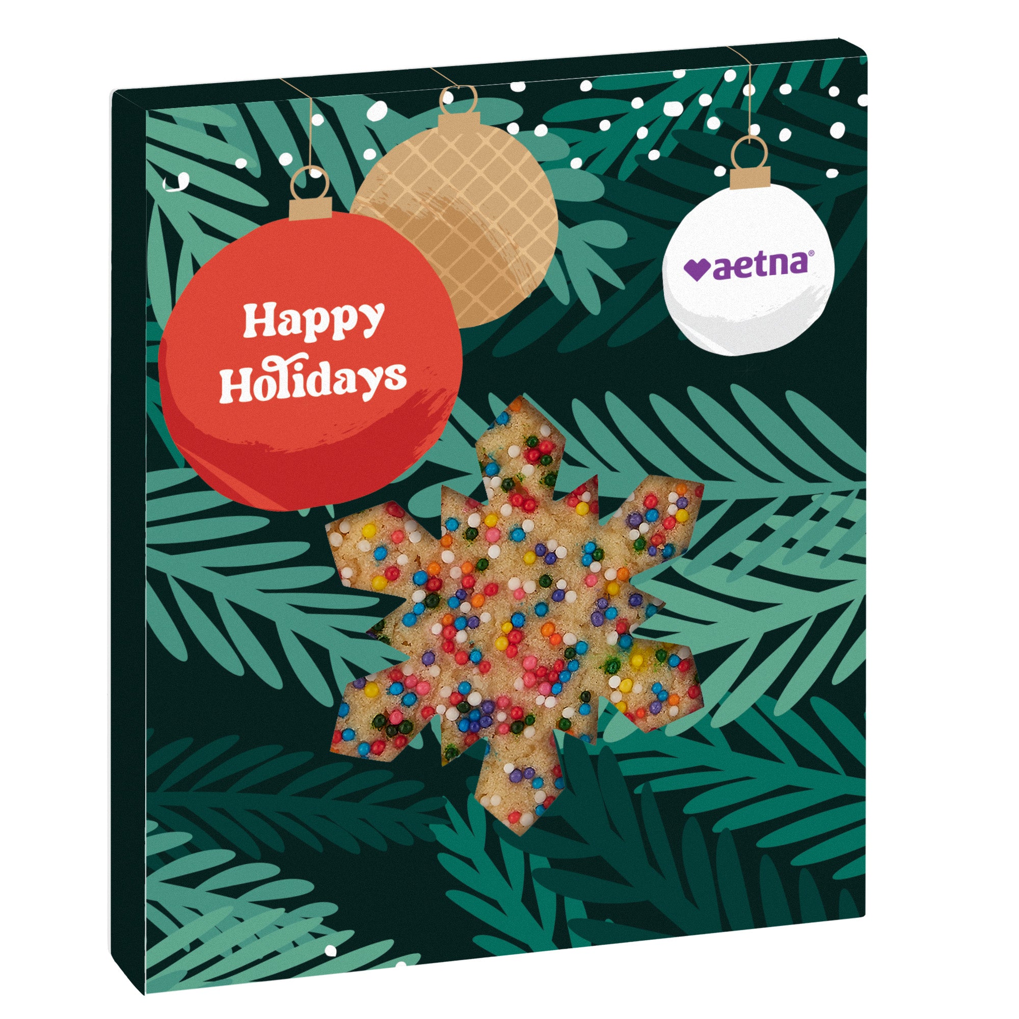 Holiday Window Box with Gourmet Cookie Snowflake / Sugar Cookie with Rainbow Nonpareils