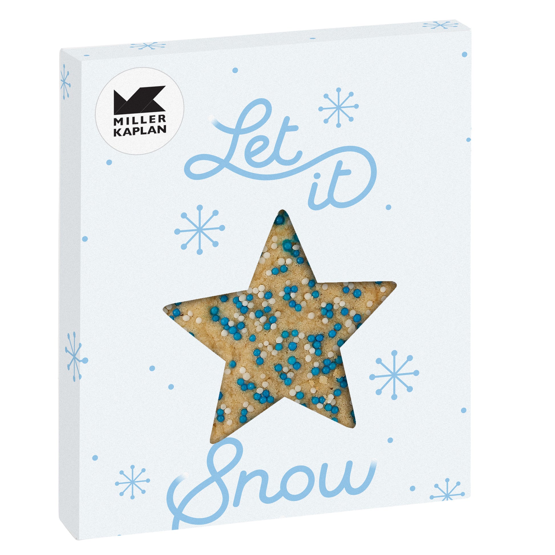 Holiday Window Box with Gourmet Cookie Star / Sugar Cookie with Corporate Color™ Nonpareils