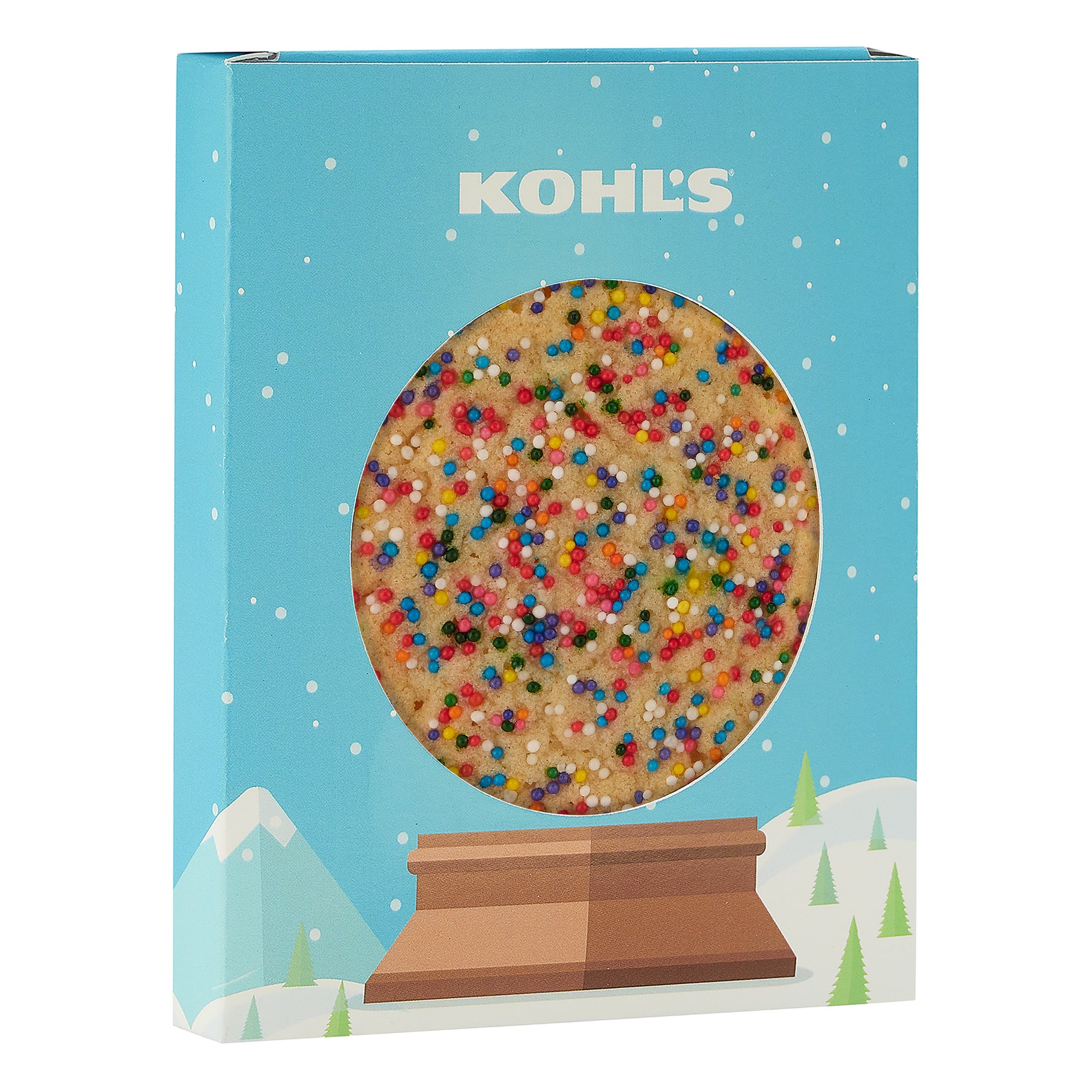 Holiday Window Box with Gourmet Cookie Round / Sugar Cookie with Rainbow Nonpareils